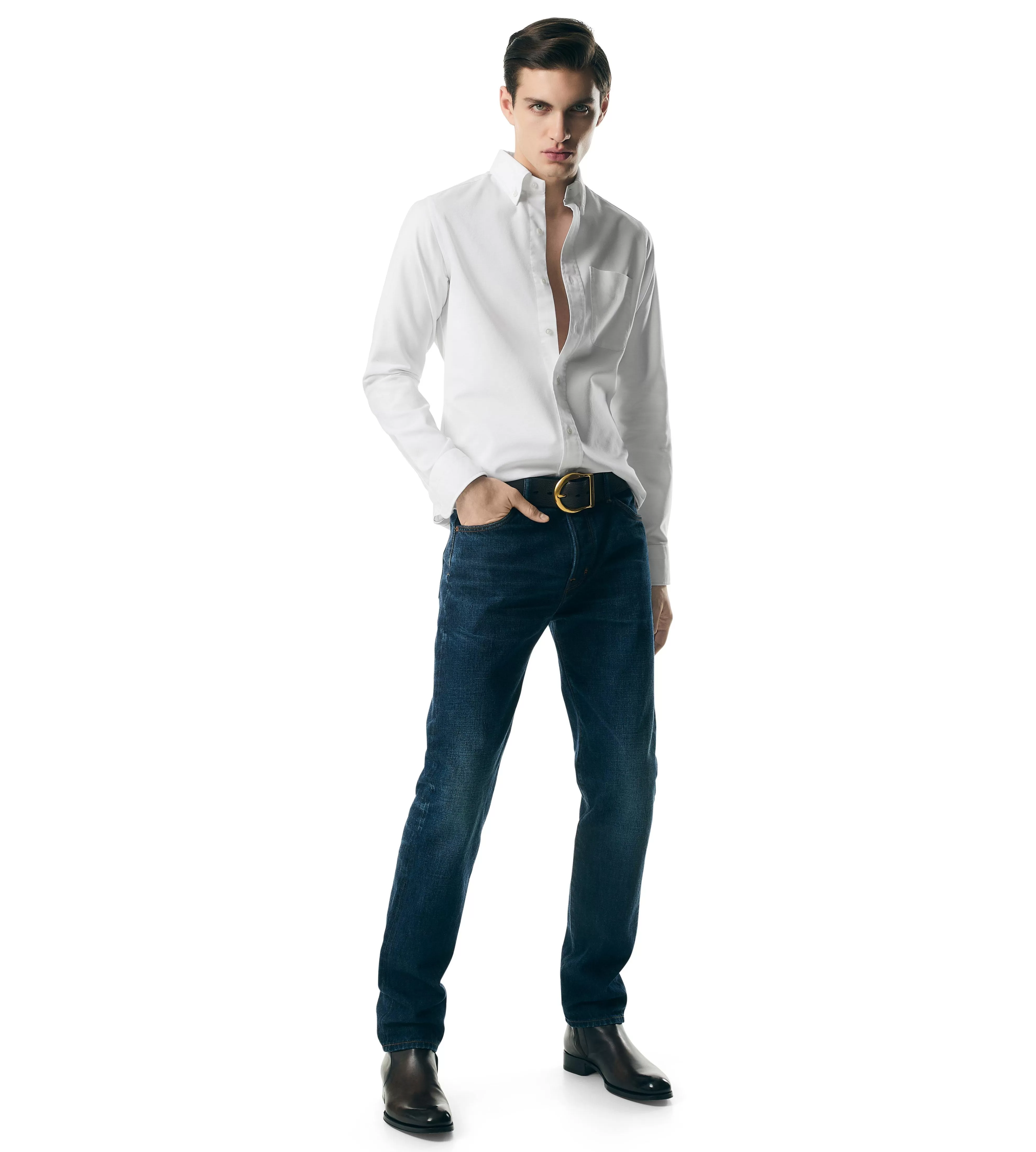 TOM FORD AMERICAN OXFORD SLIM FIT SHIRT WHITE^MEN Shirts