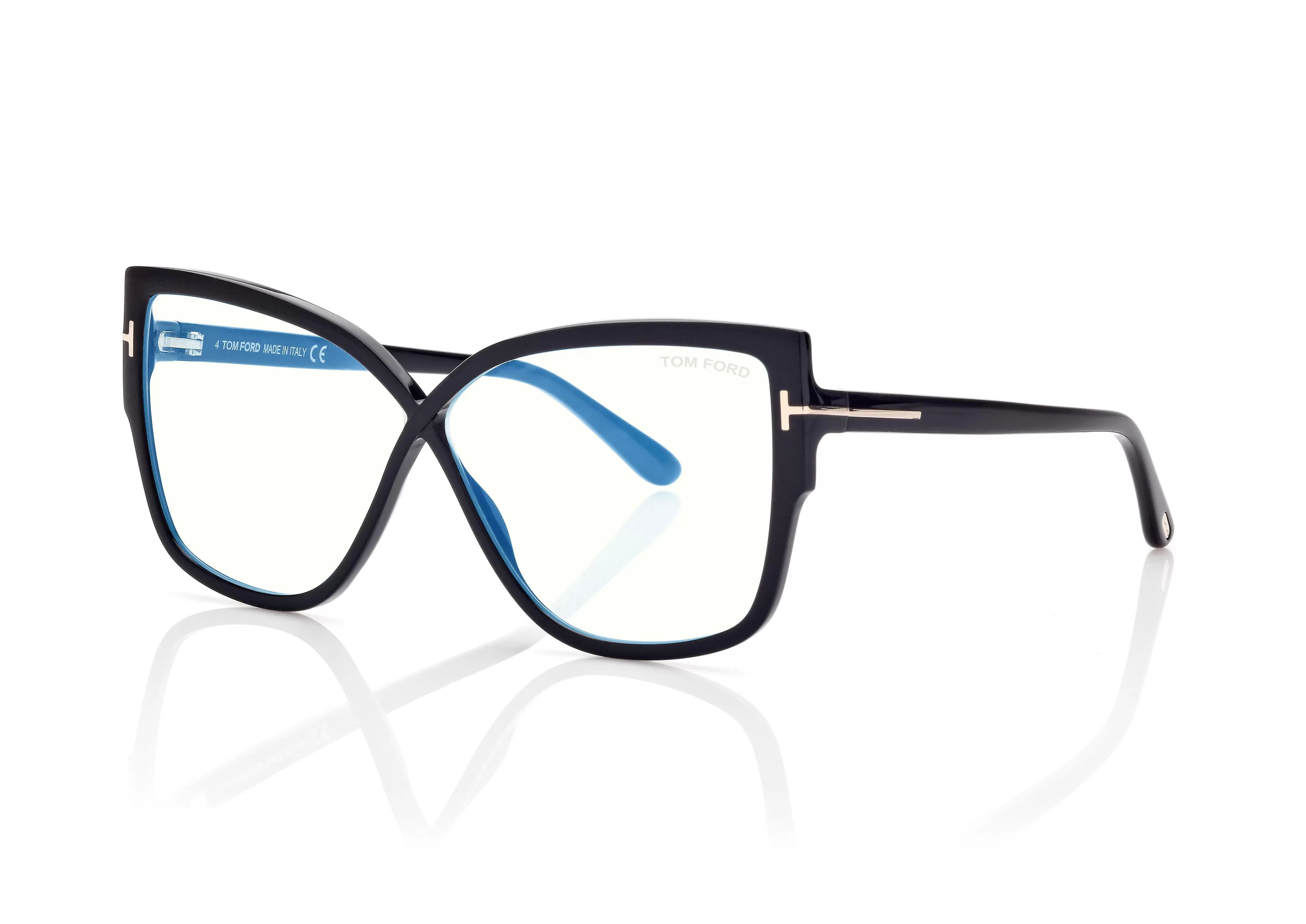 TOM FORD BLUE BLOCK ROUNDED BUTTERFLY OPTICALS BLACK^EYEWEAR BLUE BLOCK COLLECTION