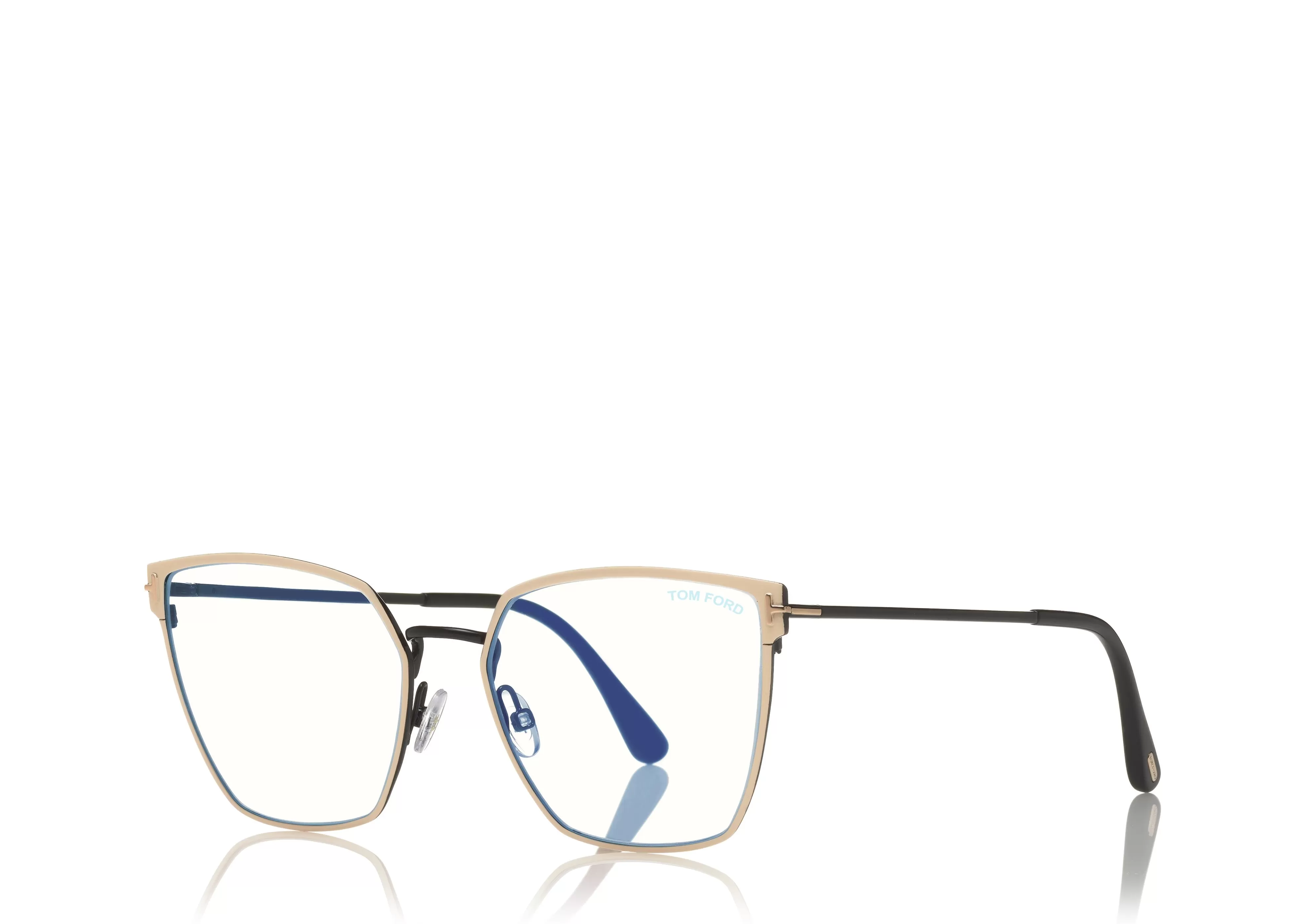 TOM FORD BLUE BLOCK SOFT SQUARE OPTICALS BLACK/IVORY^EYEWEAR | EYEWEAR BLUE BLOCK COLLECTION | BLUE BLOCK COLLECTION