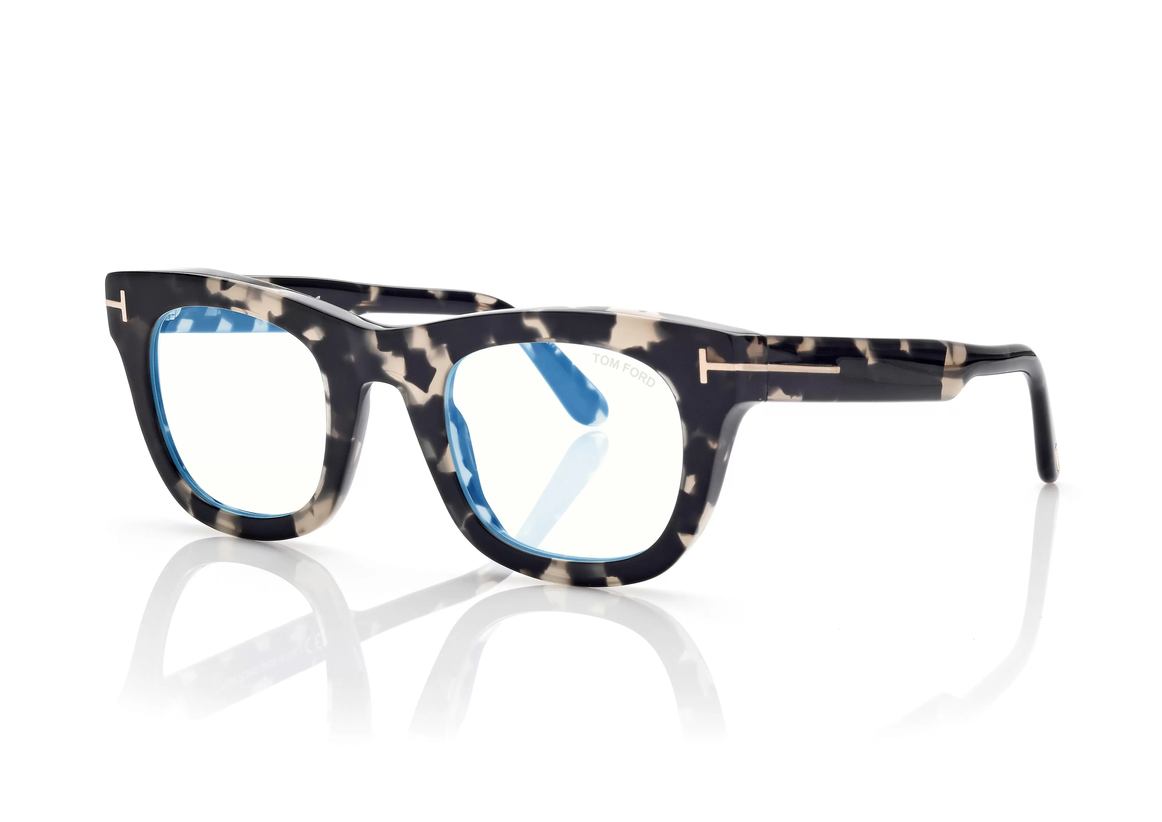 TOM FORD BLUE BLOCK  SOFT SQUARED OPTICALS BLACK + BROWN^EYEWEAR BLUE BLOCK COLLECTION