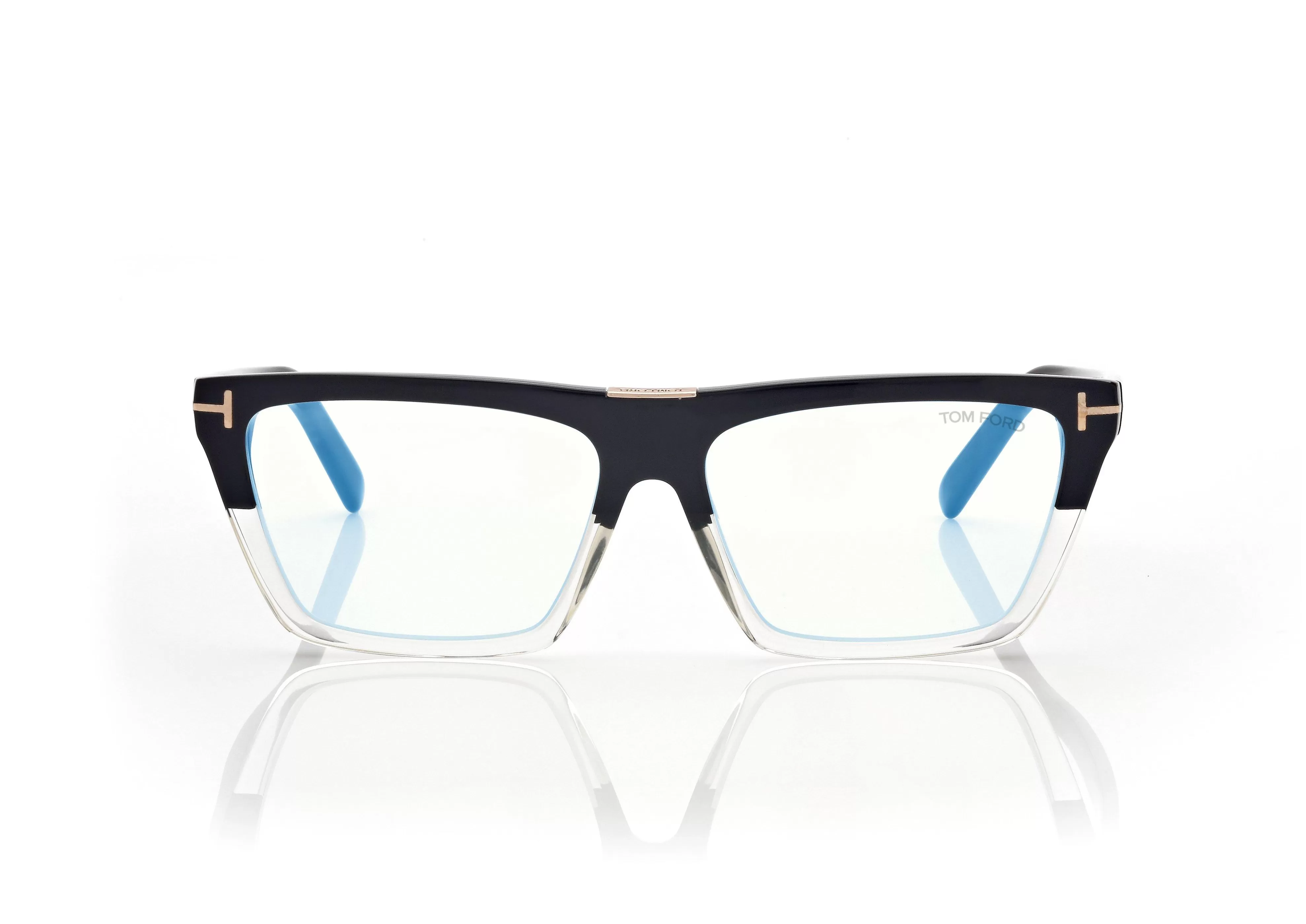 TOM FORD BLUE BLOCK SQUARE OPTICALS BLACK + BROWN^EYEWEAR BLUE BLOCK COLLECTION