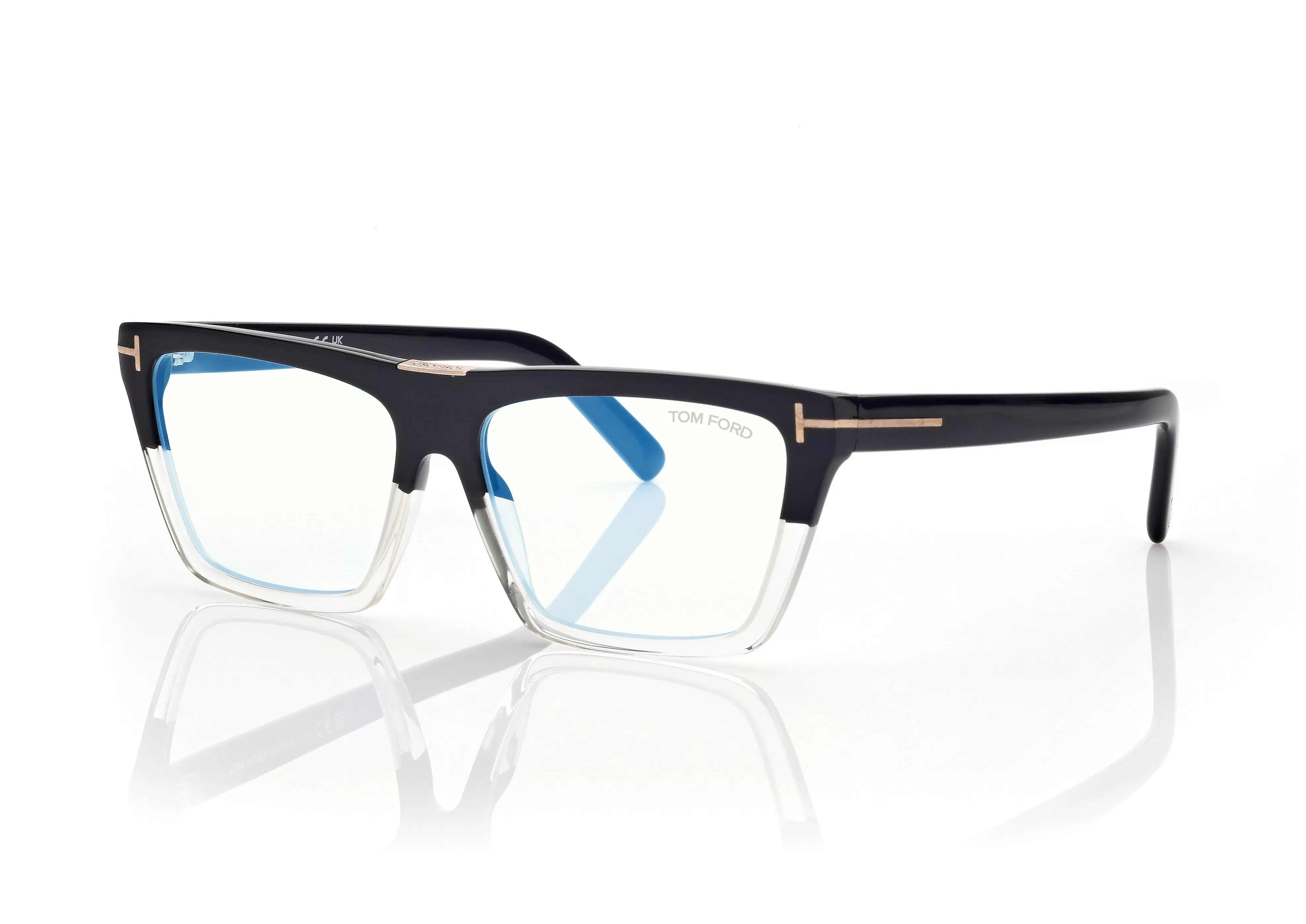 TOM FORD BLUE BLOCK SQUARE OPTICALS BLACK + BROWN^EYEWEAR BLUE BLOCK COLLECTION