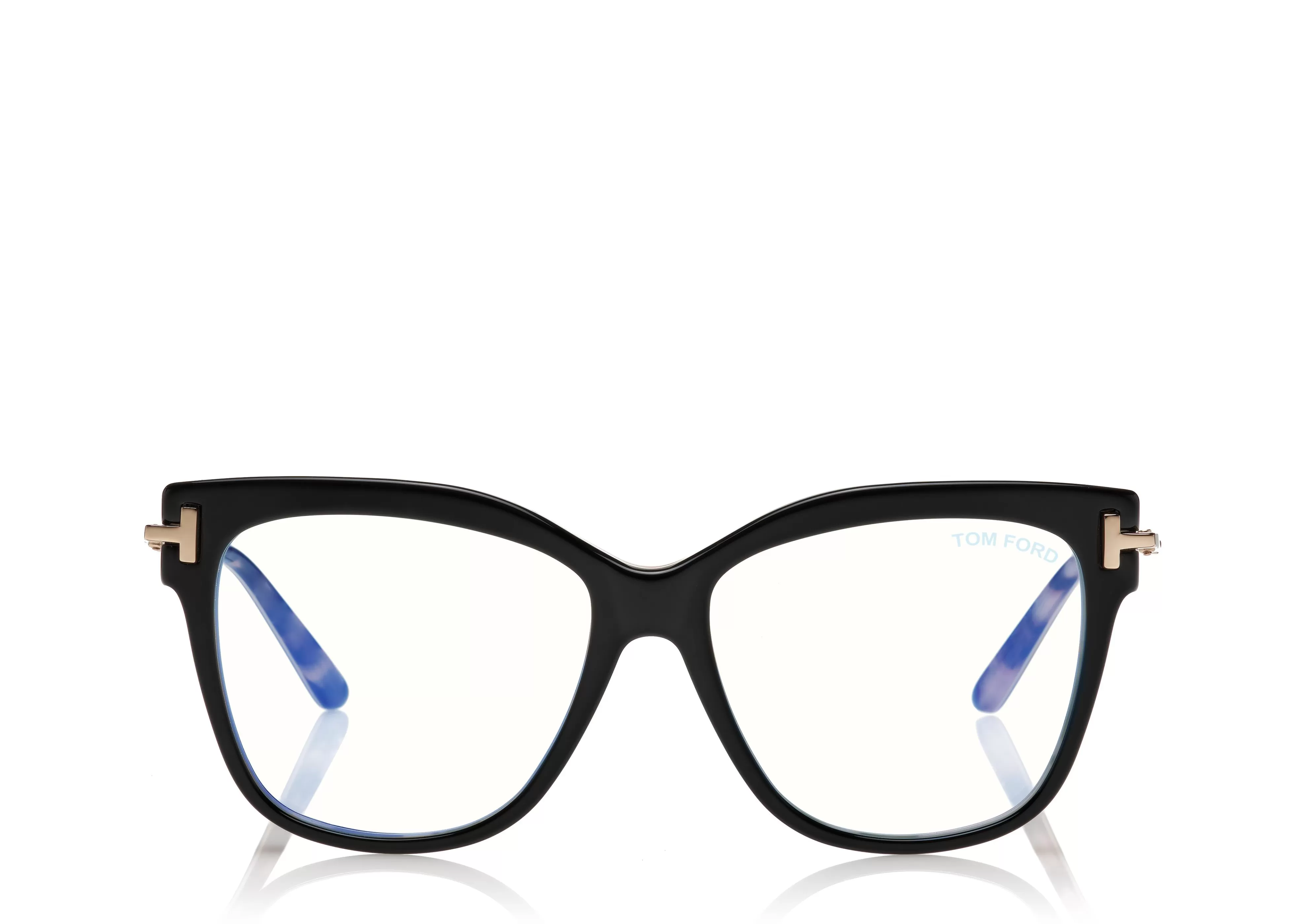 TOM FORD BLUE BLOCK SQUARE SHAPE OPTICALS BLACK + BROWN^EYEWEAR BLUE BLOCK COLLECTION