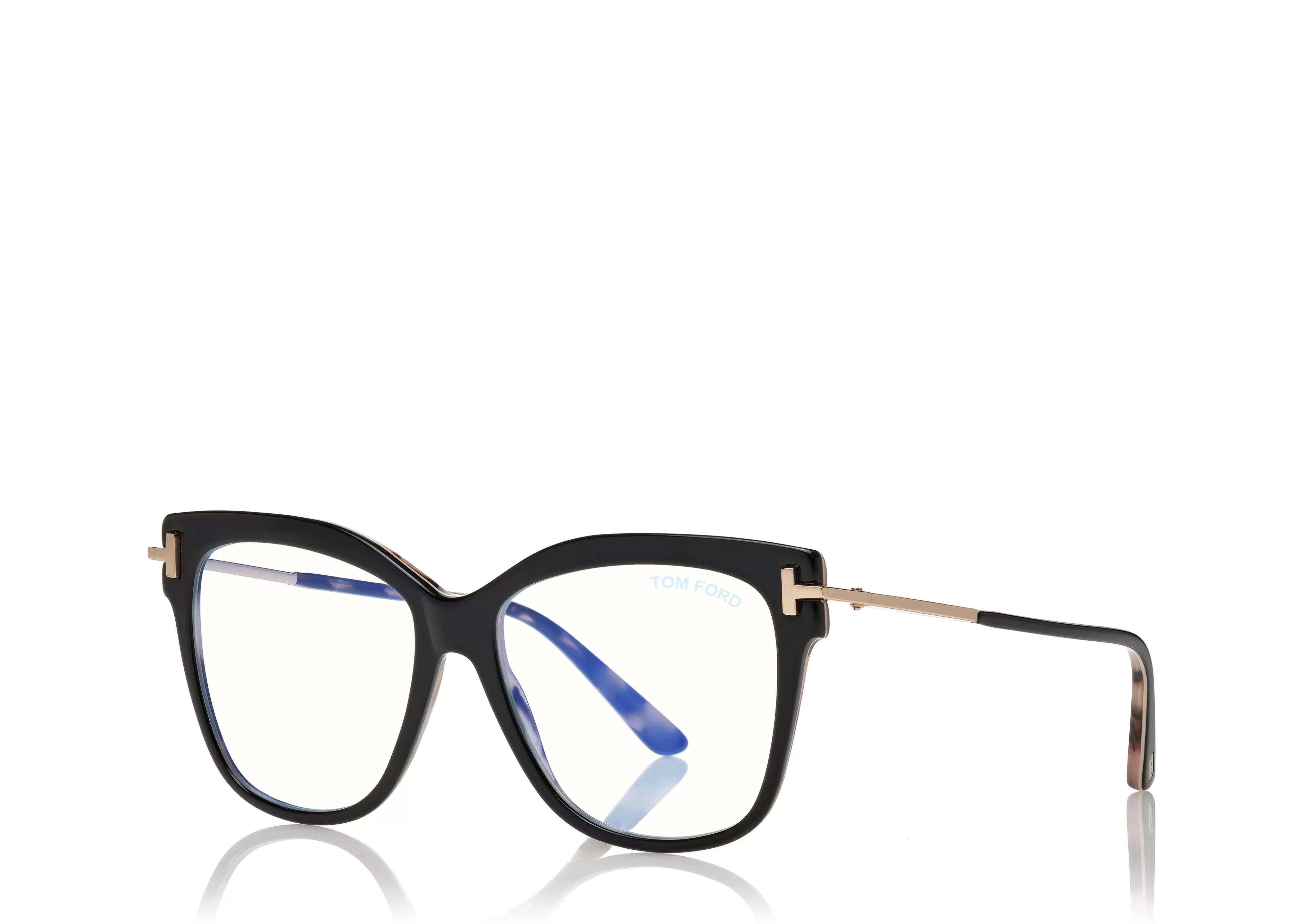 TOM FORD BLUE BLOCK SQUARE SHAPE OPTICALS BLACK + BROWN^EYEWEAR BLUE BLOCK COLLECTION