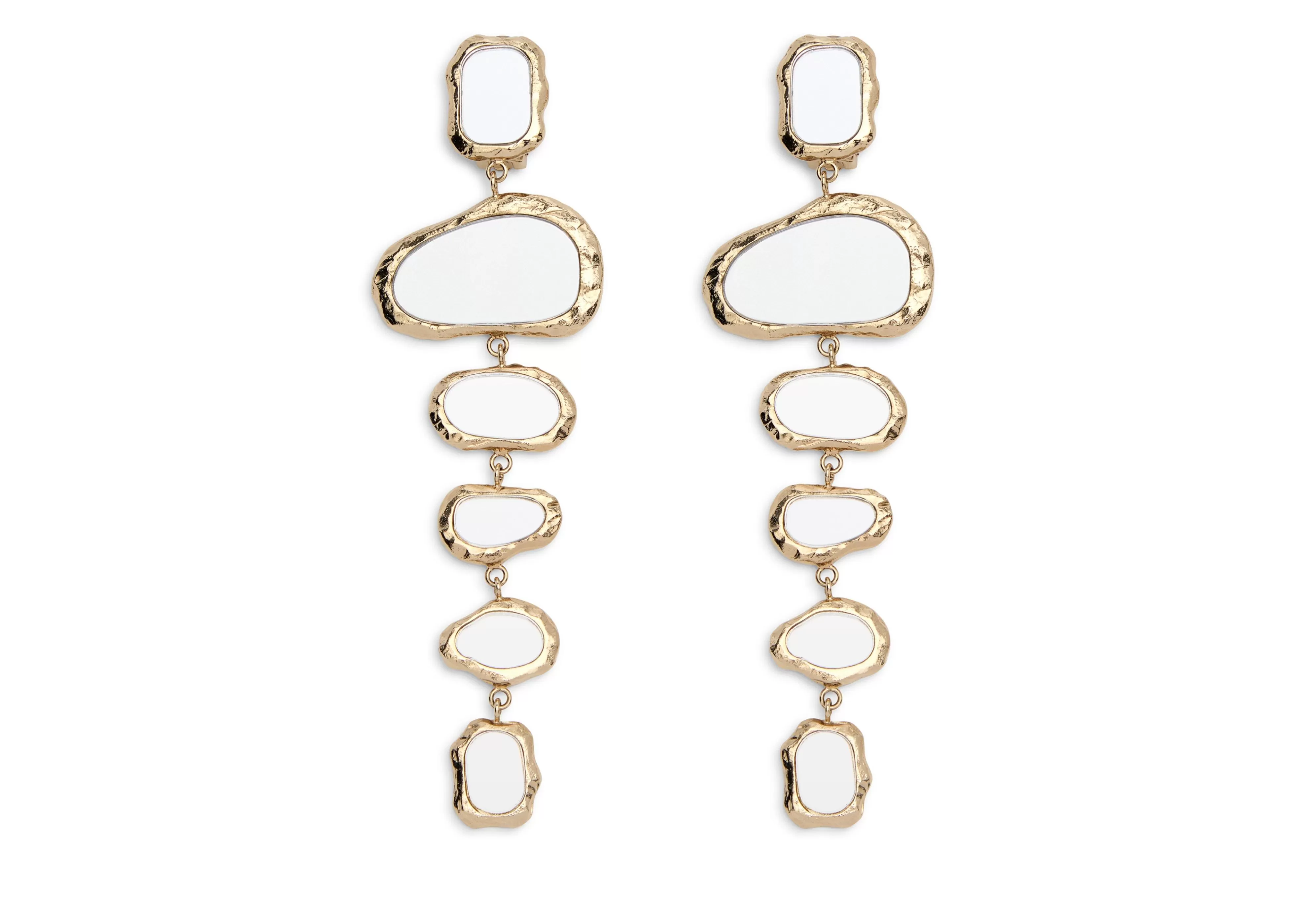 TOM FORD BRASS AND PLEXIGLASS MIRROR EARRINGS PALE GOLD^WOMEN | WOMEN Jewelry | Accessories