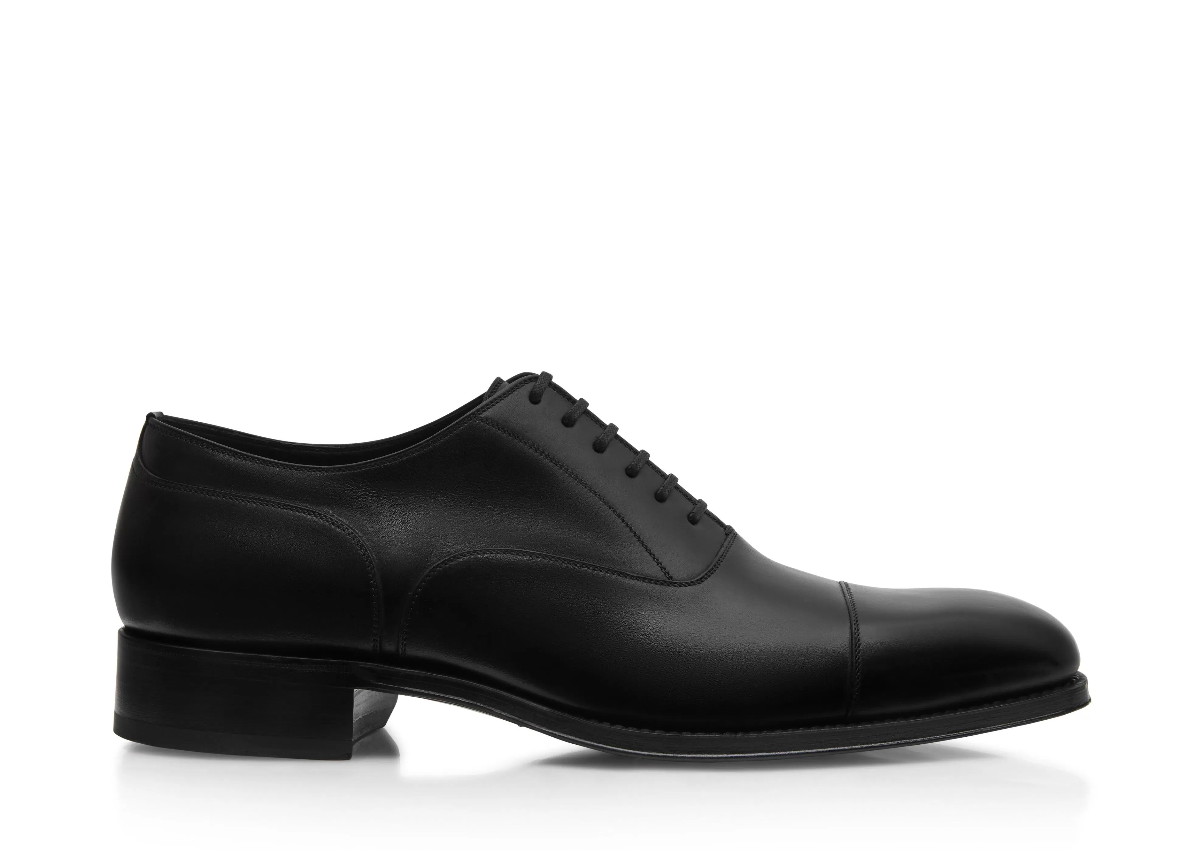 TOM FORD BURNISHED LEATHER CLAYDON LACE UP BLACK^MEN | MEN Lace-ups | Evening