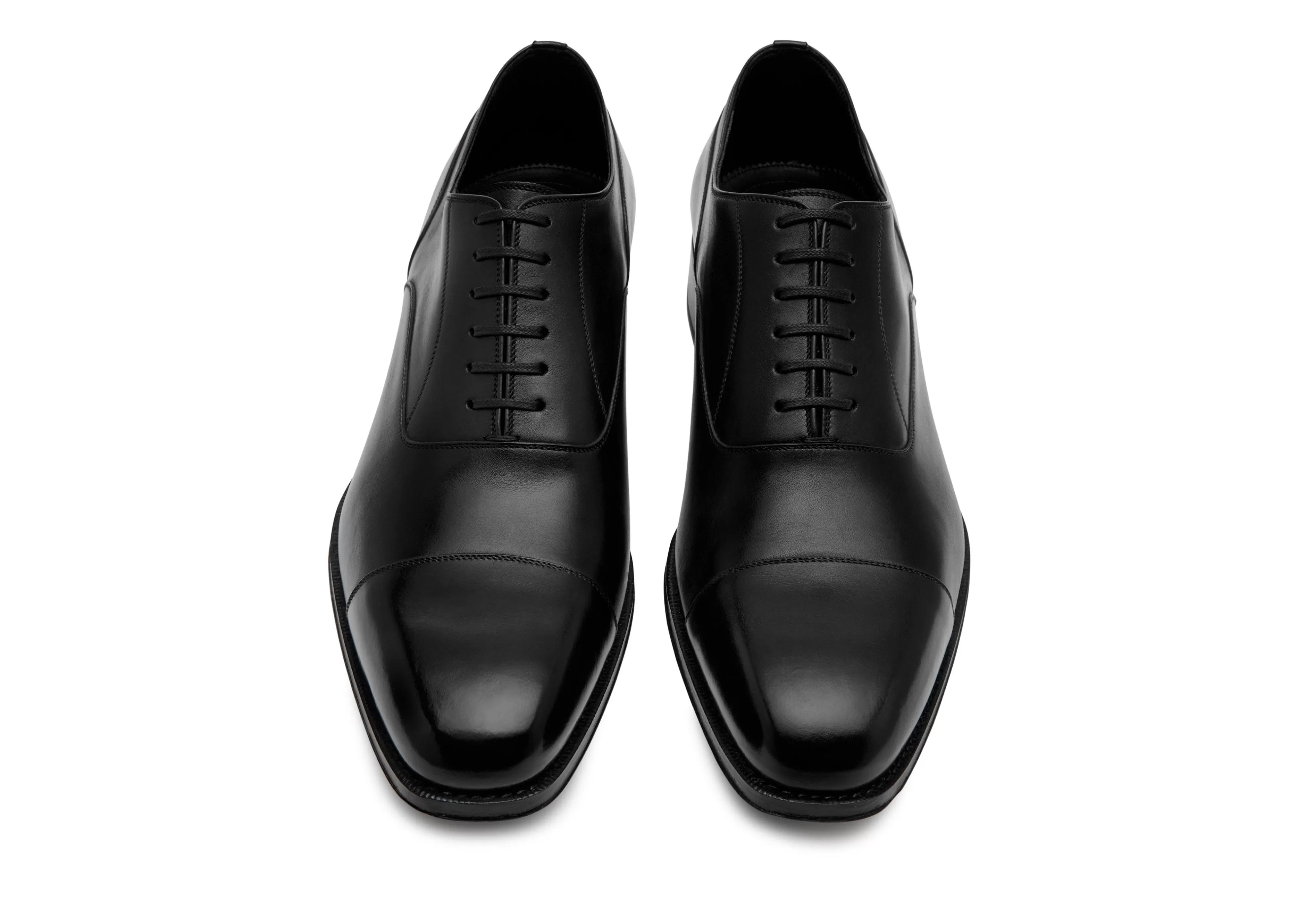 TOM FORD BURNISHED LEATHER CLAYDON LACE UP BLACK^MEN | MEN Lace-ups | Evening