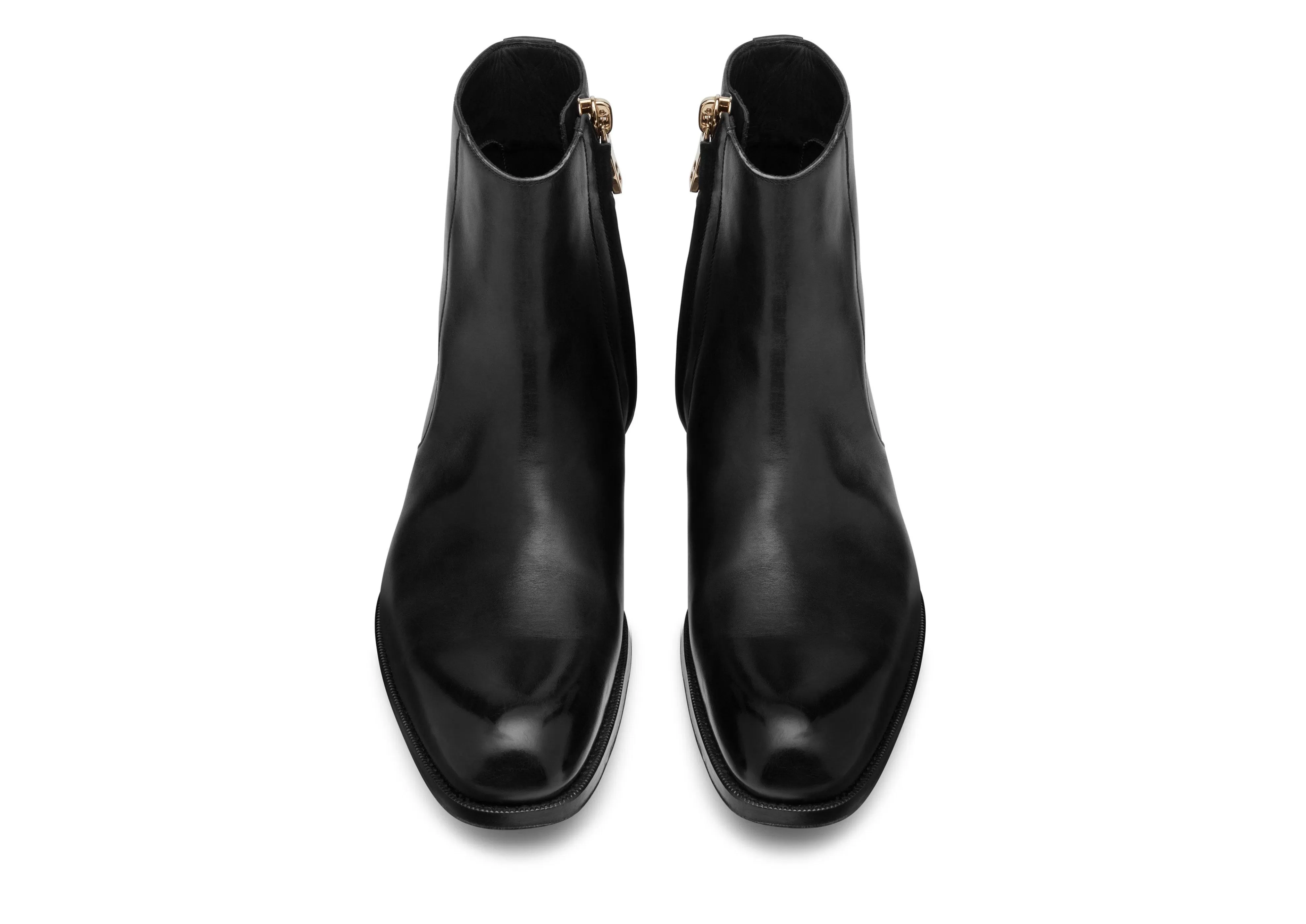 TOM FORD BURNISHED LEATHER EDGAR ZIP BOOT BLACK^MEN Boots