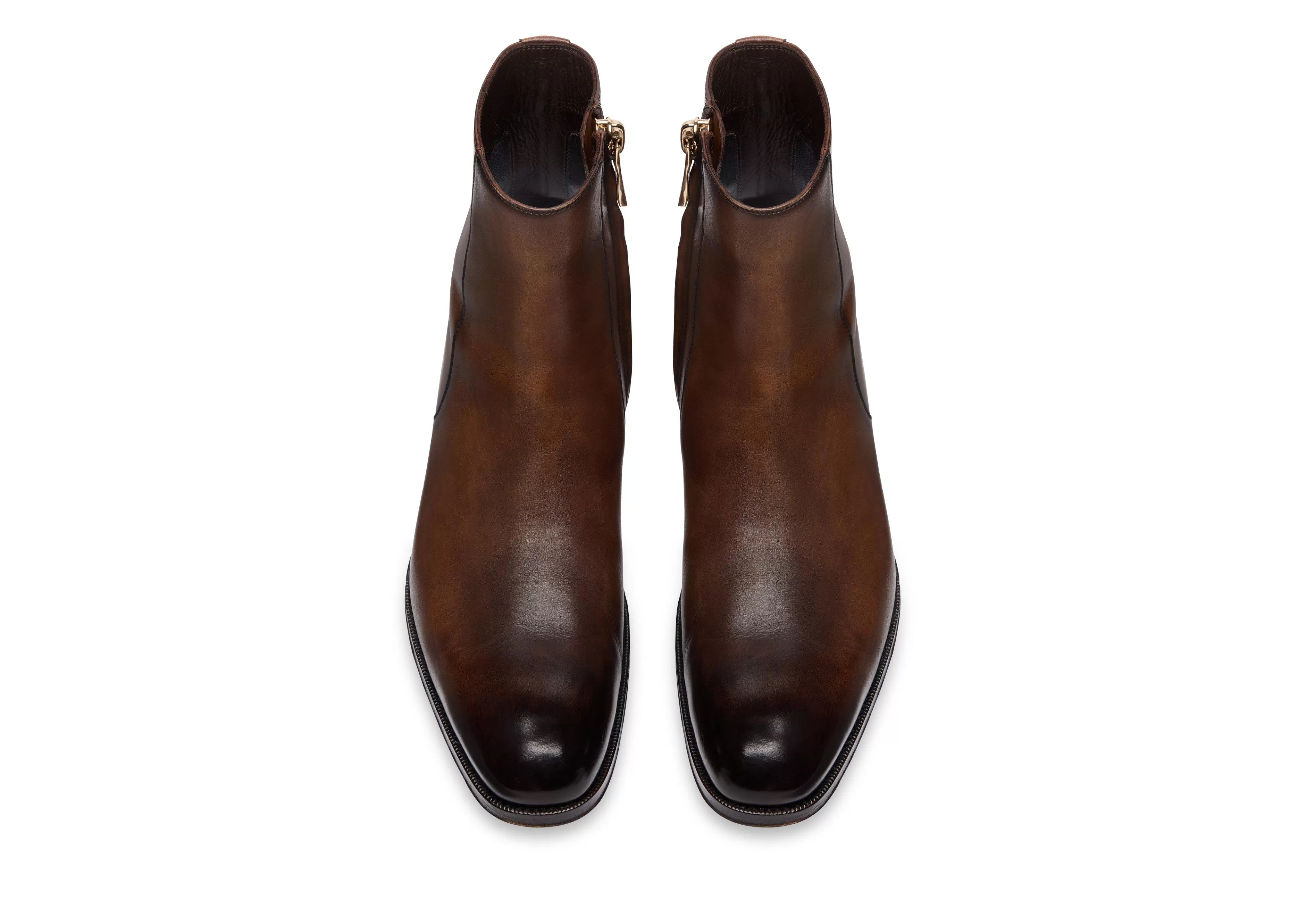 TOM FORD BURNISHED LEATHER EDGAR ZIP BOOT ^MEN Boots