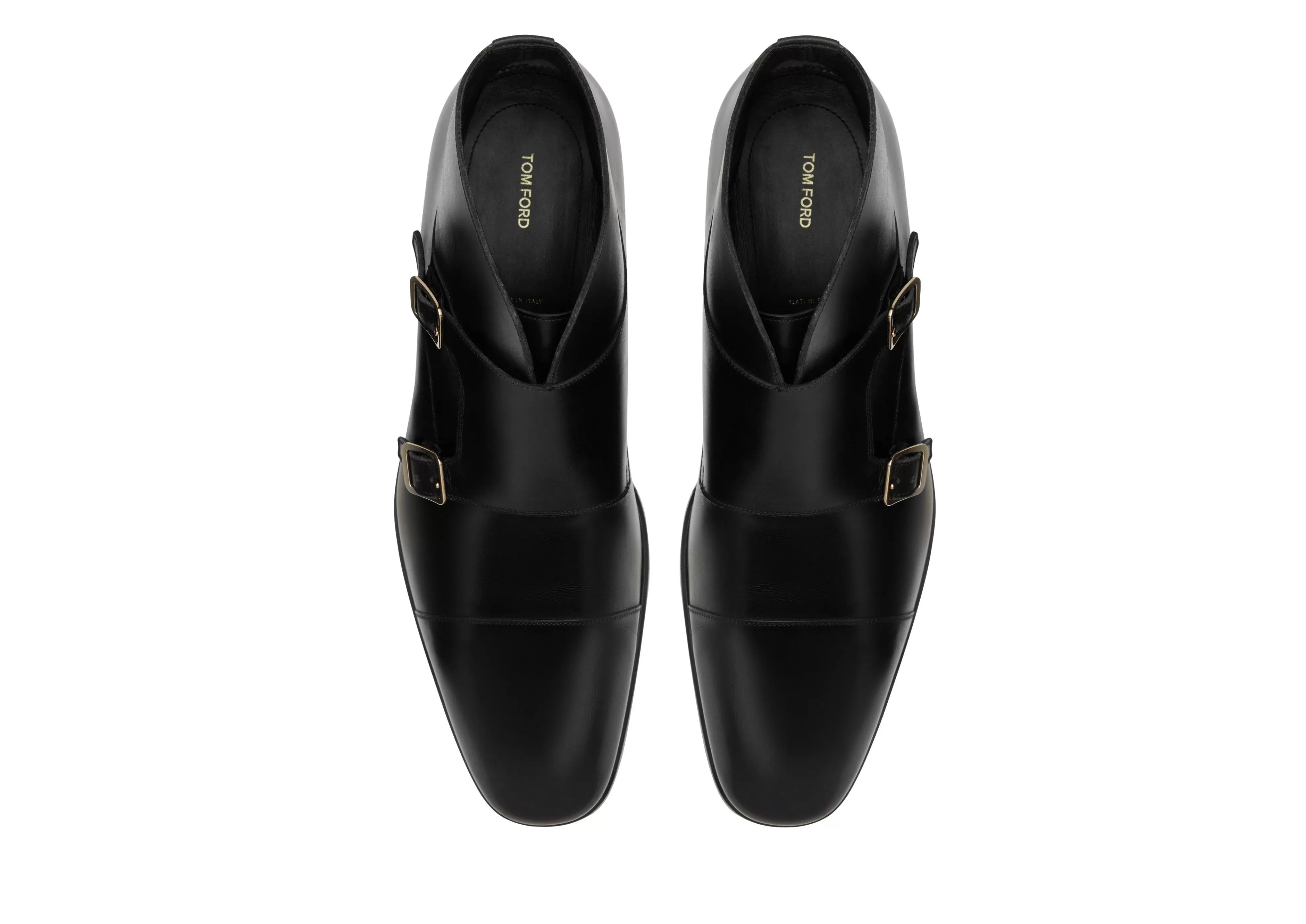 TOM FORD BURNISHED LEATHER ELKAN MONK STRAP BOOT BLACK^MEN | MEN Monk Straps | Boots