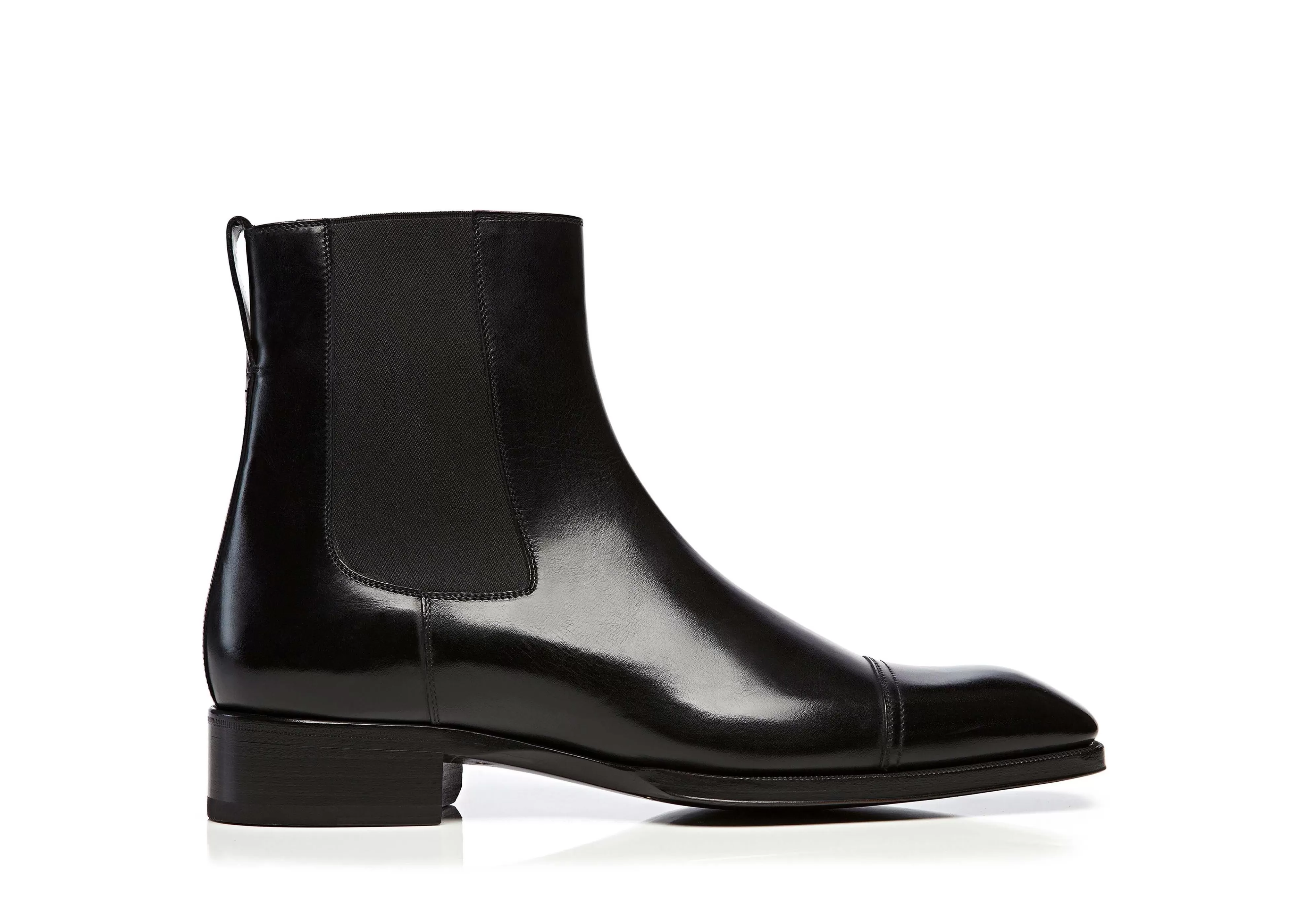 TOM FORD BURNISHED LEATHER GIANNI ANKLE BOOT BLACK^MEN Boots