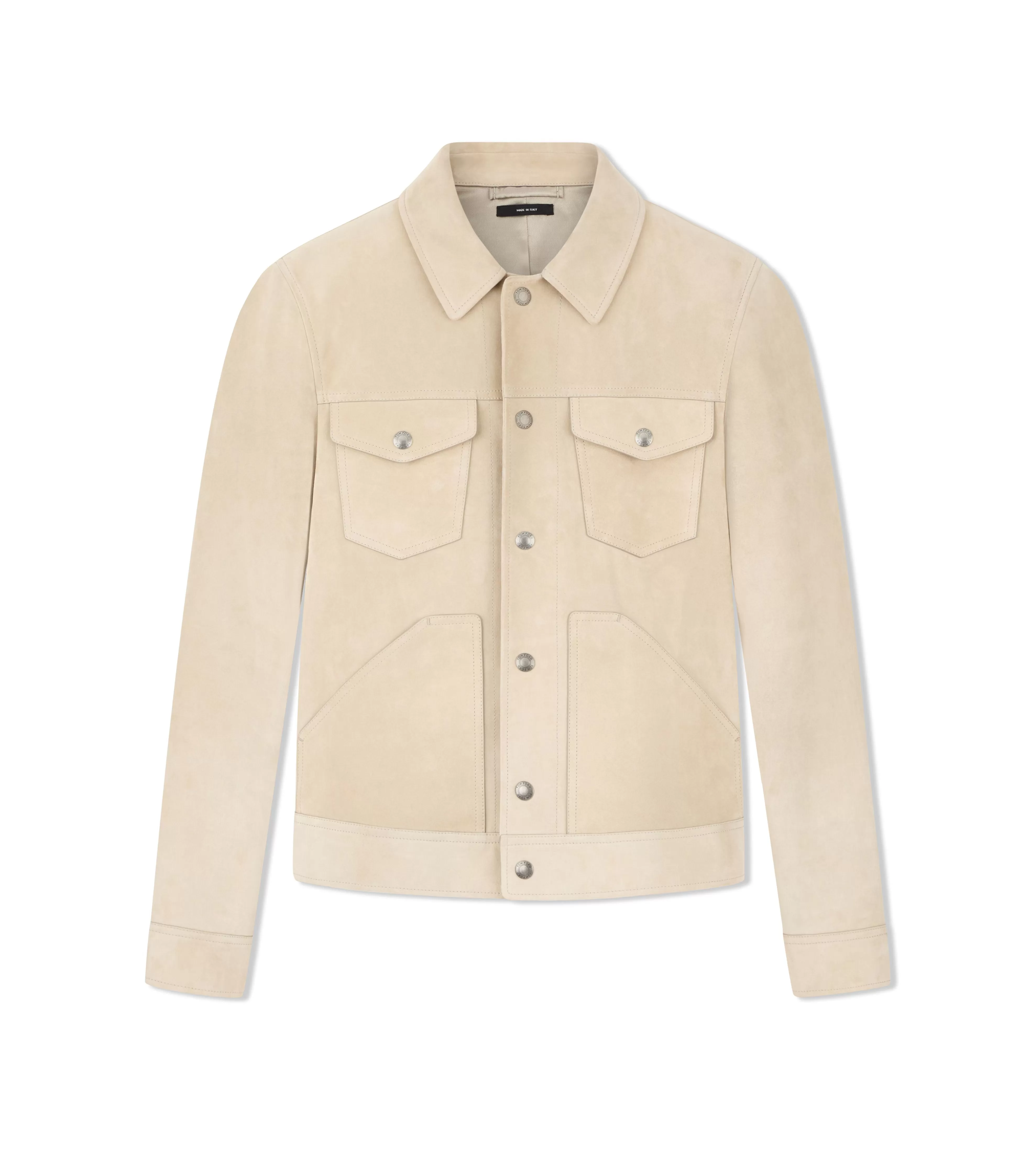 TOM FORD BUTTERY SUEDE WESTERN JACKET BONE^MEN Outerwear