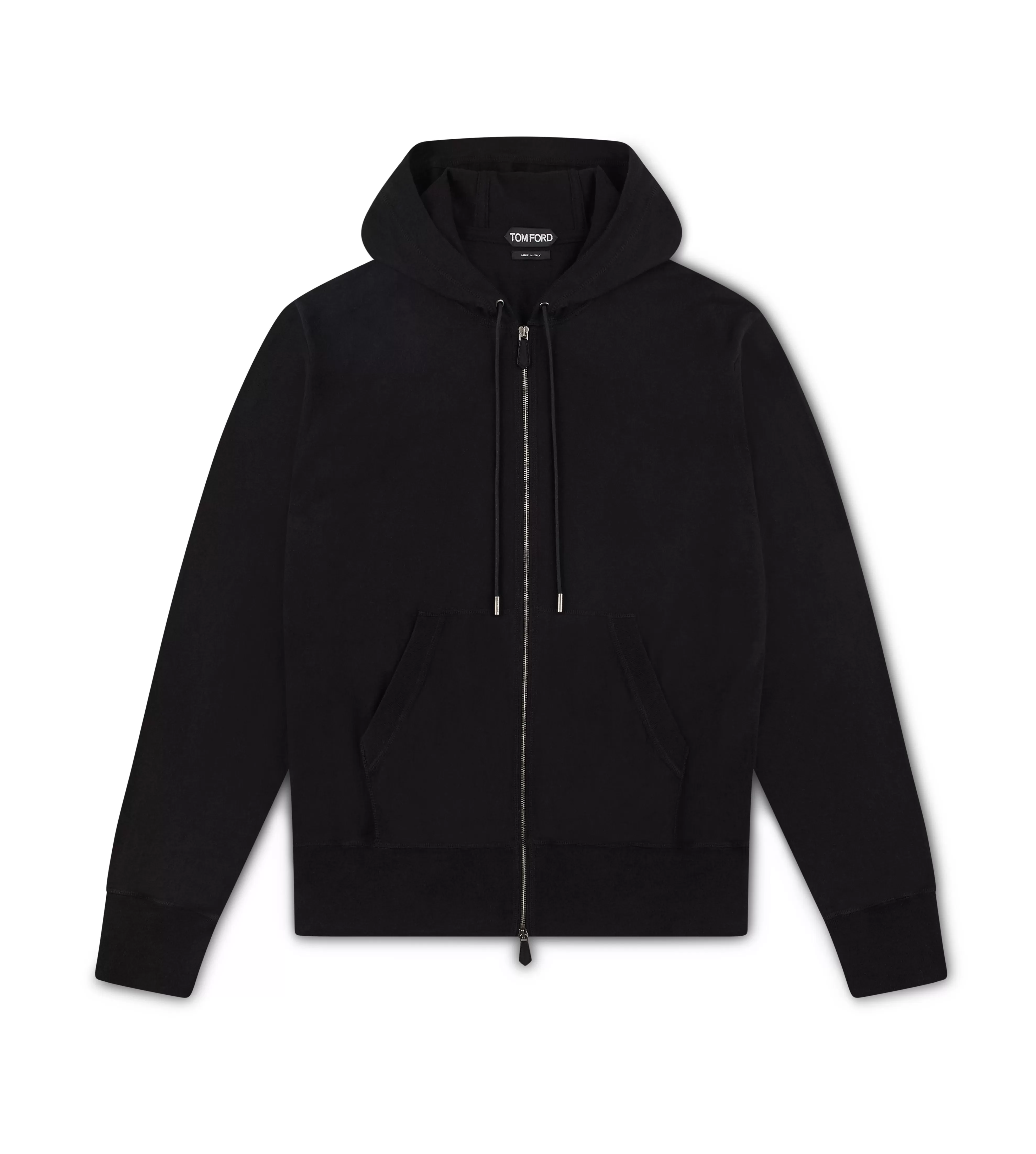 TOM FORD CASHMERE BLEND ZIP-UP HOODIE BLACK^MEN Knitwear