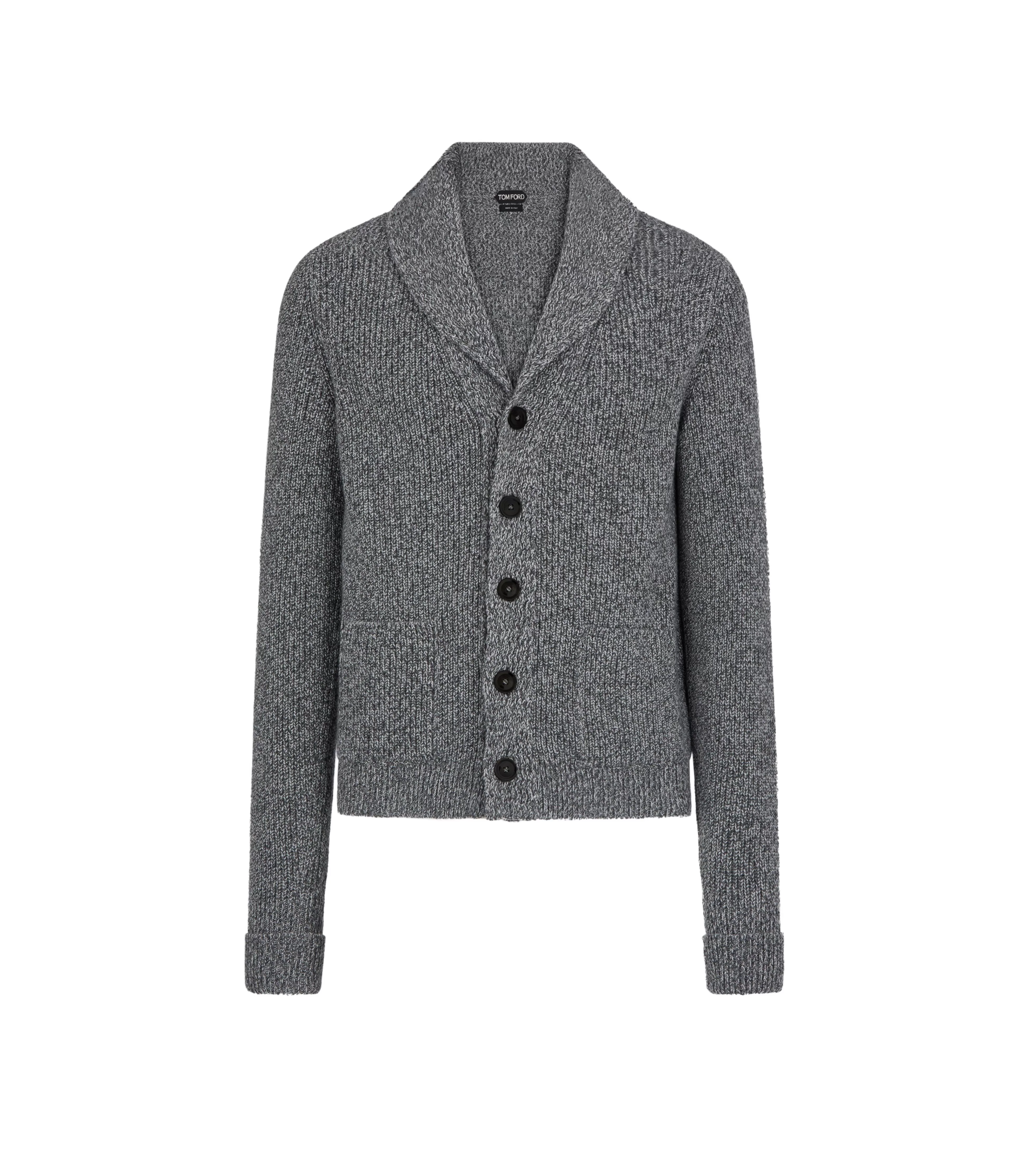 TOM FORD CASHMERE SHAWL COLLAR CARDIGAN GREY^MEN Knitwear