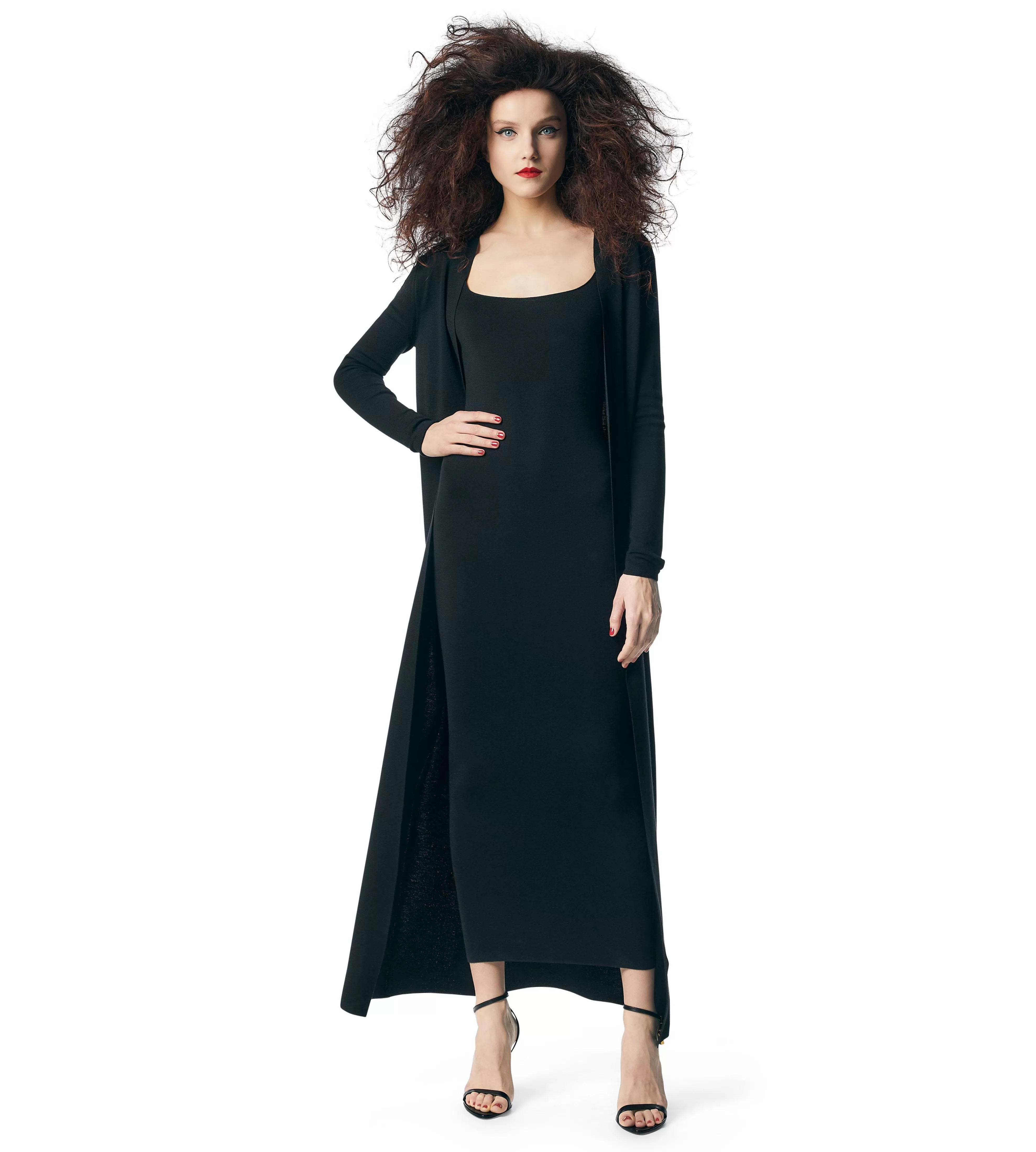 TOM FORD CASHMERE SILK MAXI CARDIGAN BLACK^WOMEN Knitwear