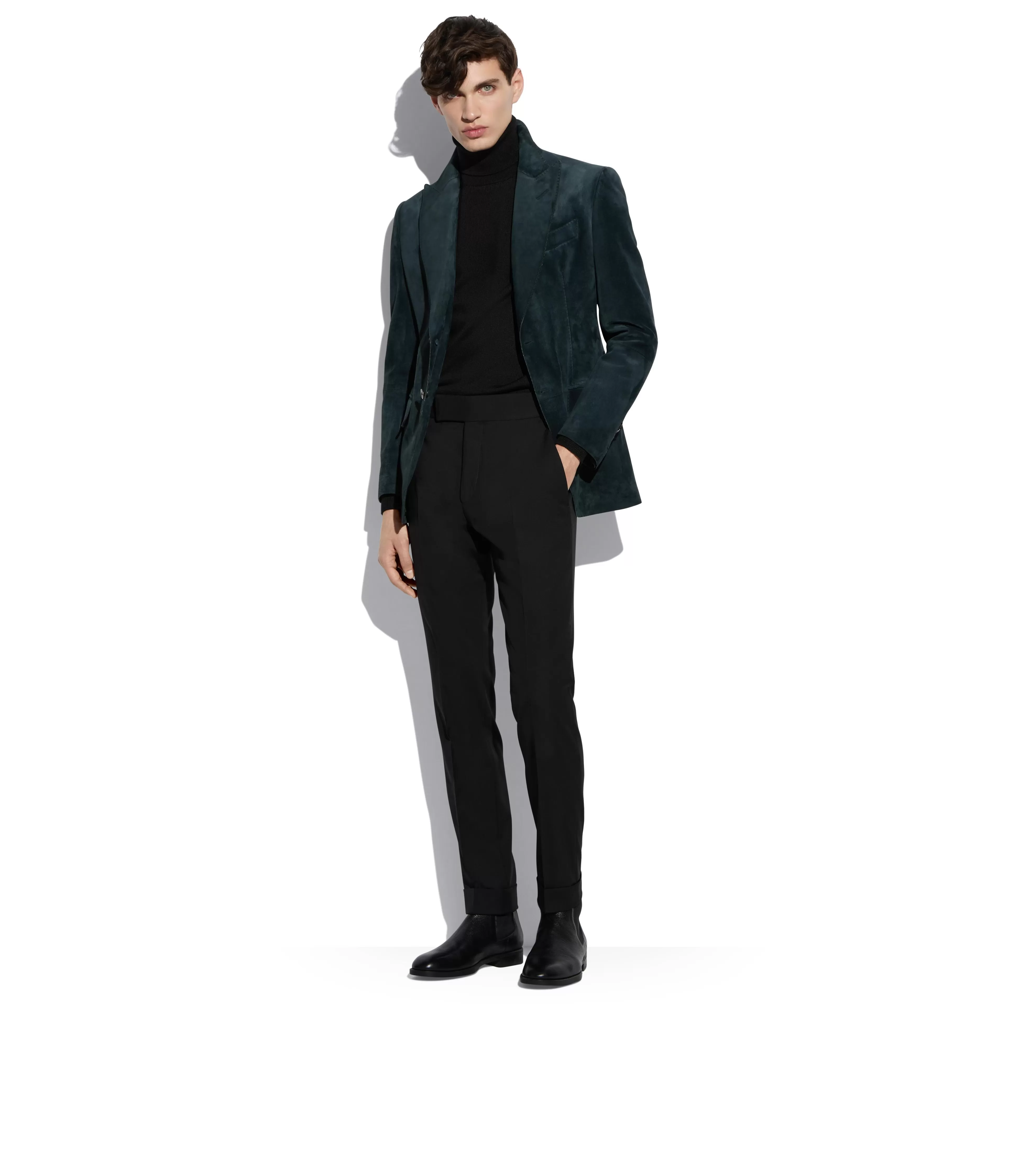 TOM FORD CASHMERE SUEDE SARTORIAL BLAZER PETROL^MEN | MEN Jackets | Outerwear