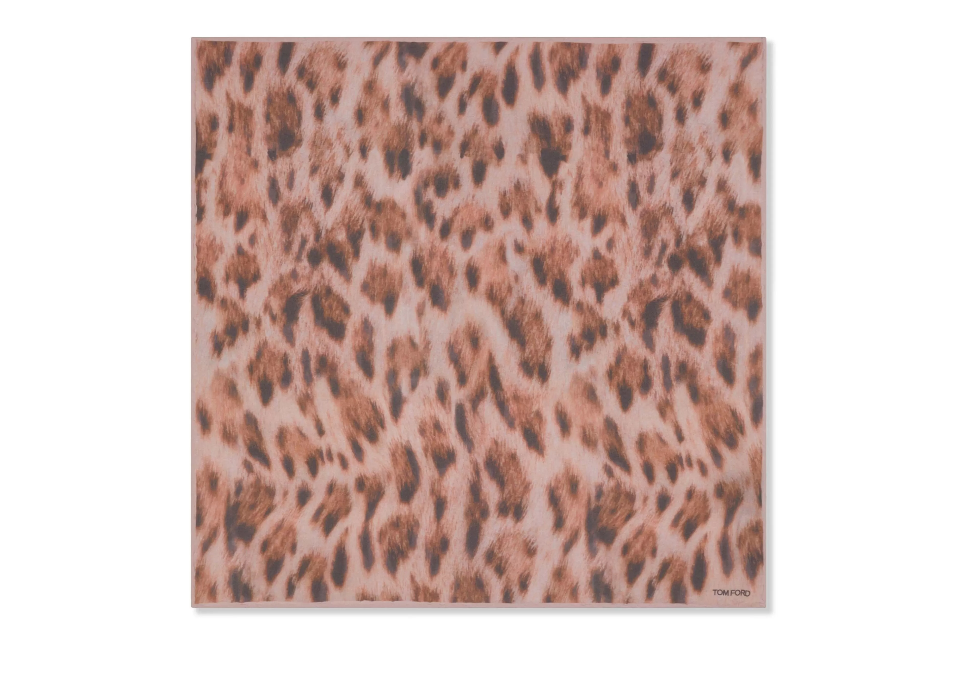 TOM FORD CHEETAH CREPE DE CHINE POCKET SQUARE PINK CHEETAH^MEN Pocket Squares