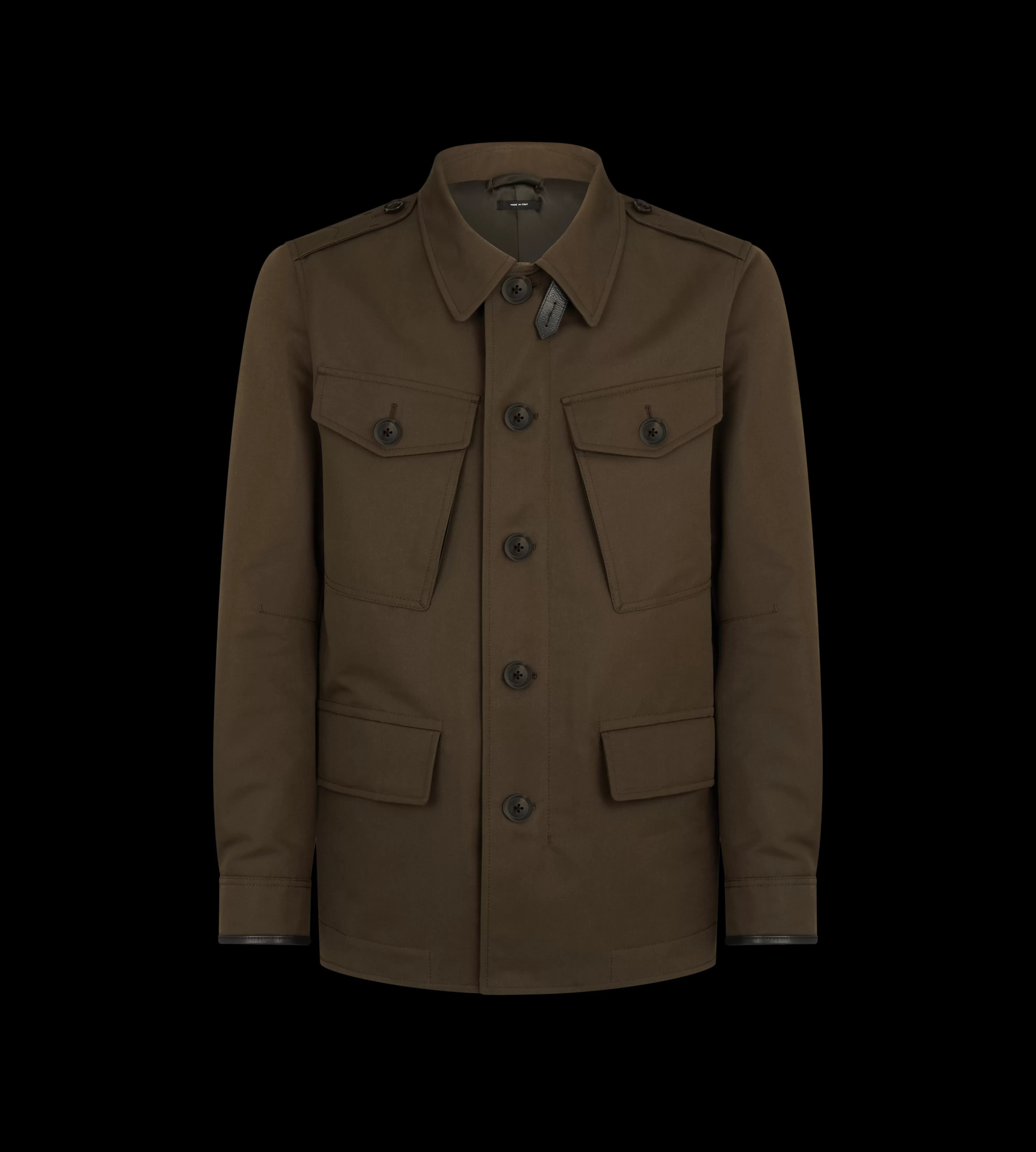 TOM FORD COMPACT NYLON FOUR POCKET FIELD JACKET DARK OLIVE^MEN | MEN Outerwear | SPRING 24