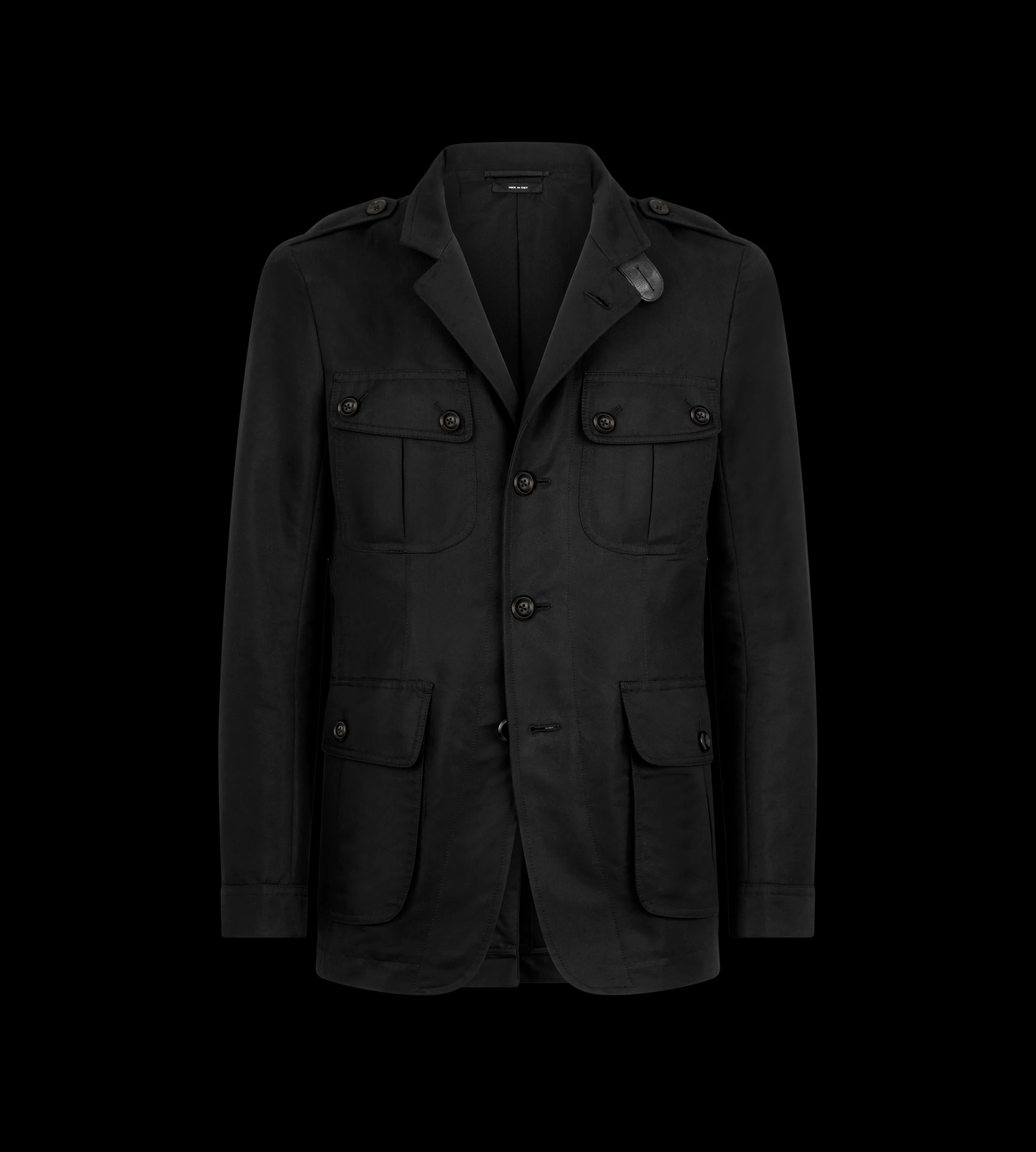 TOM FORD COMPACT NYLON MILITARY JACKET BLACK^MEN SPRING 24