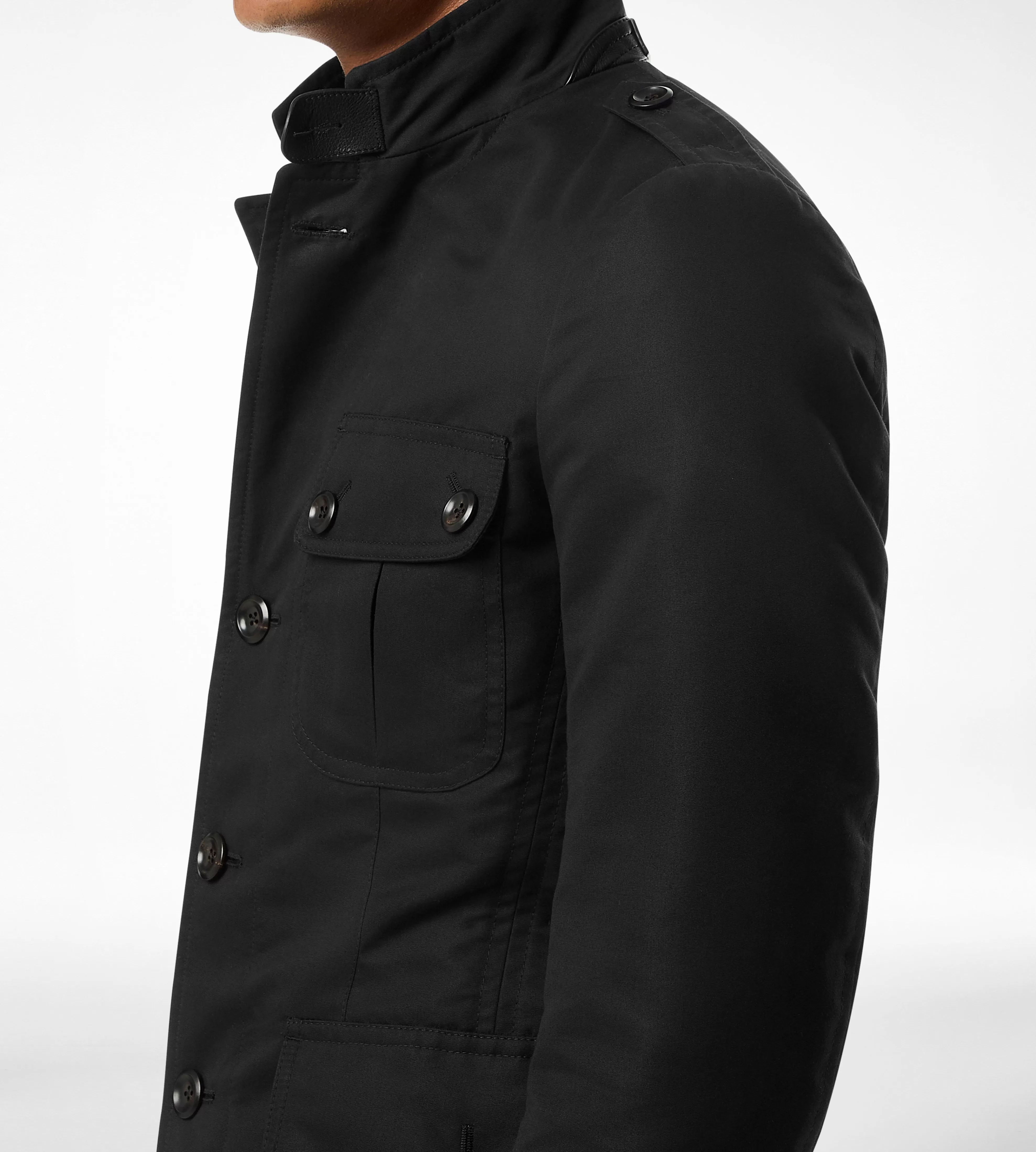 TOM FORD COMPACT NYLON MILITARY JACKET BLACK^MEN SPRING 24