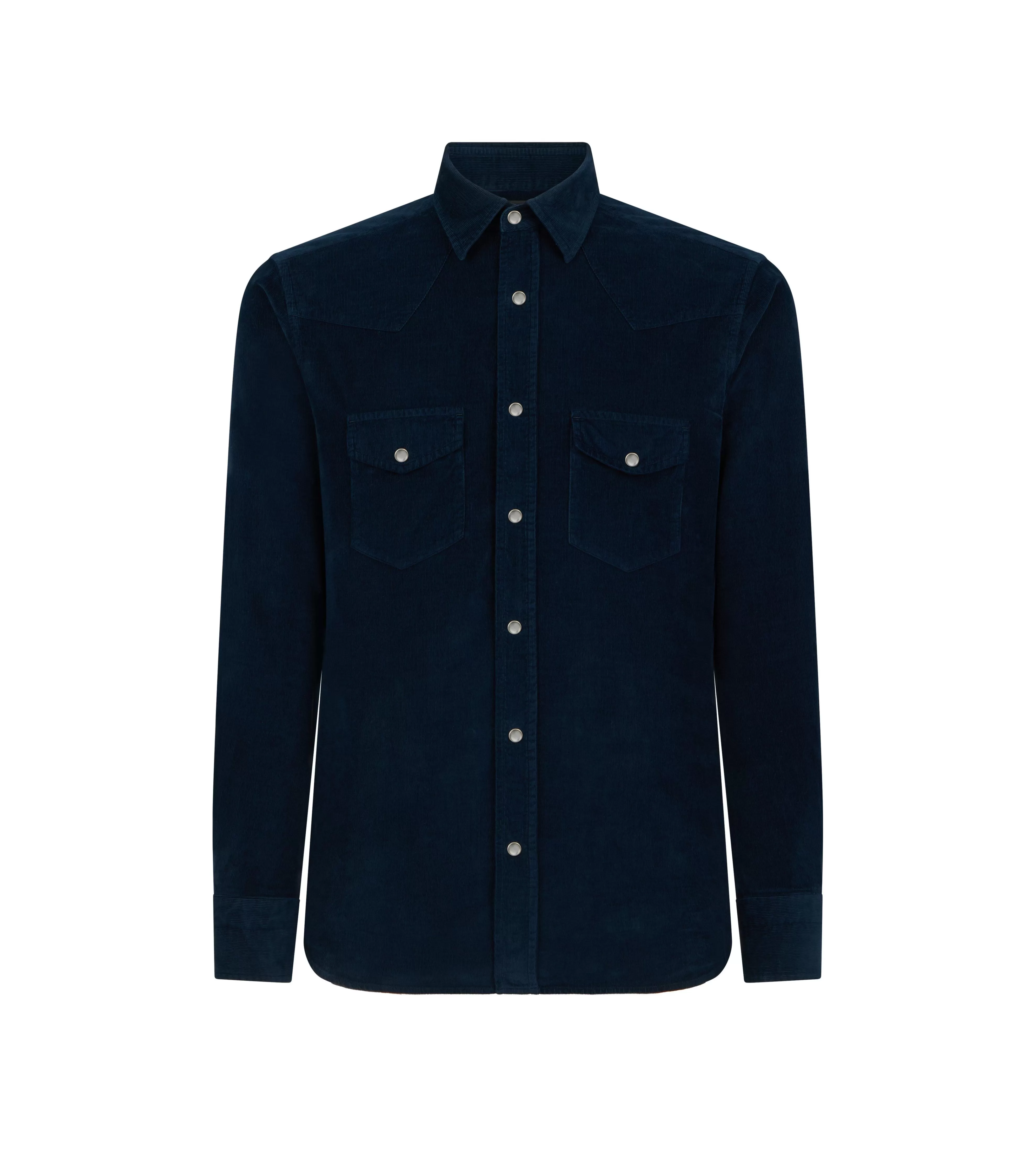 TOM FORD CORDUROY WESTERN SHIRT DARK TURQUOISE^MEN Shirts