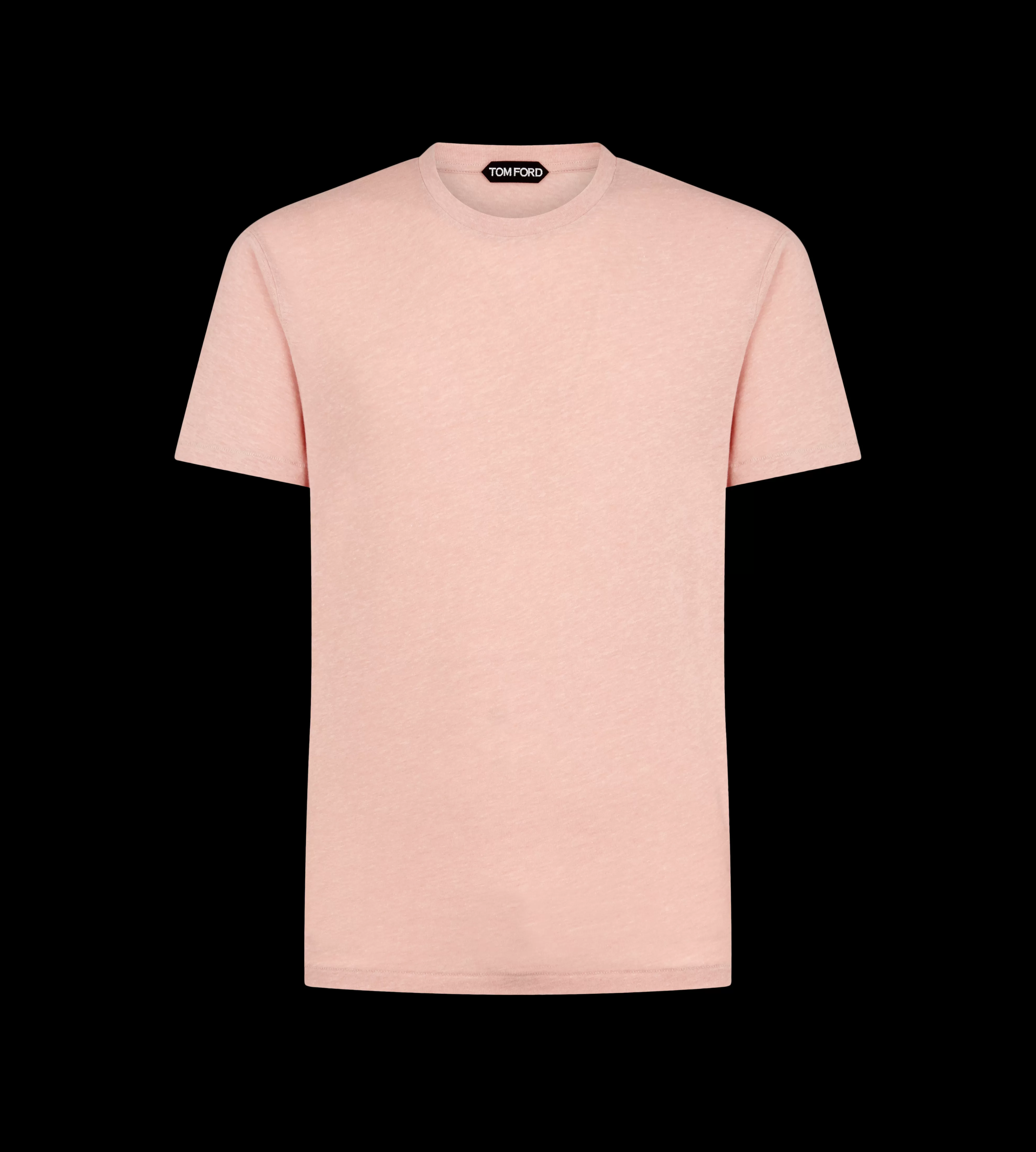 TOM FORD COTTON BLEND MELANGE CREW NECK T-SHIRT PINK^MEN SPRING 24