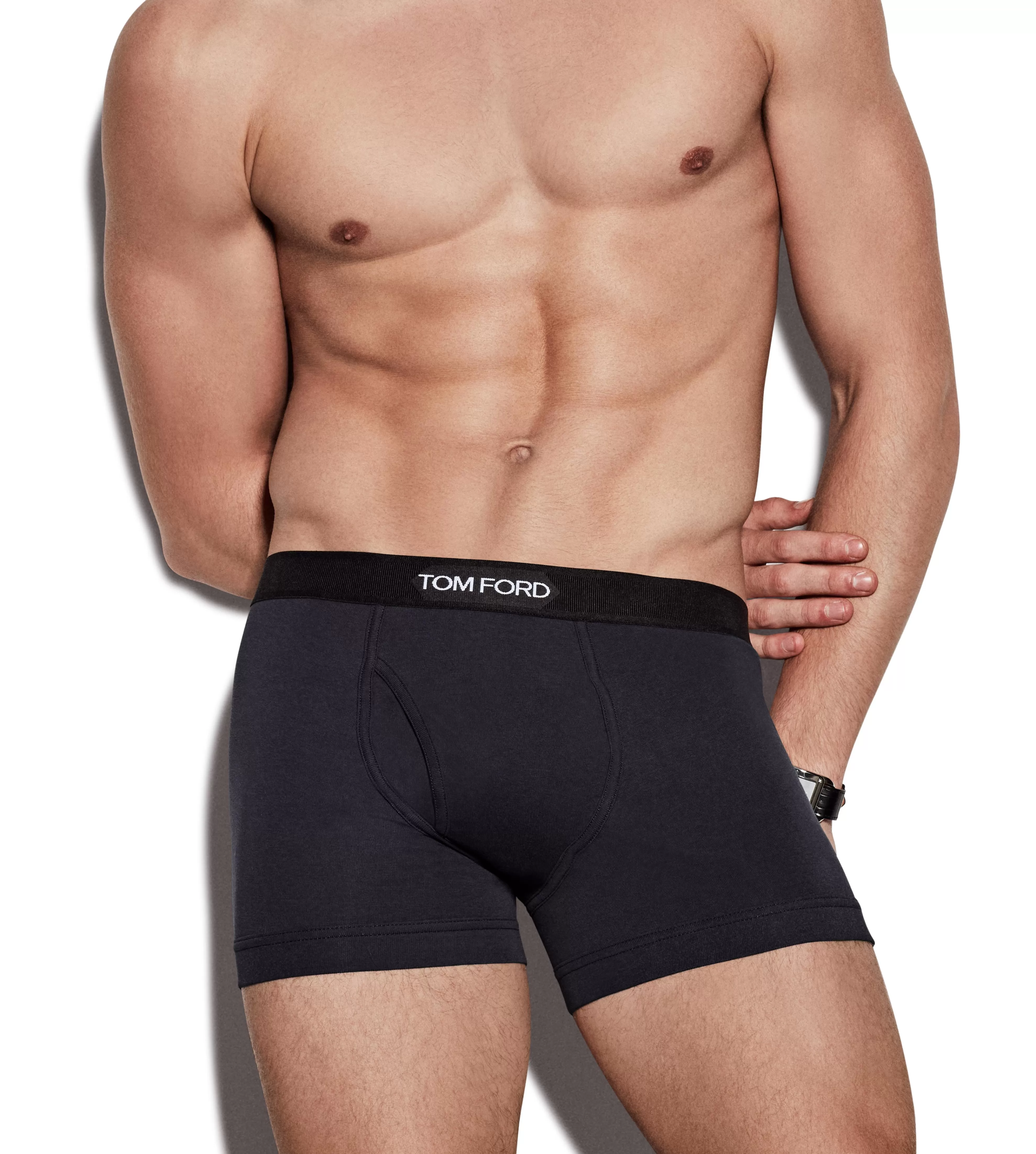 TOM FORD COTTON BOXER BRIEFS EBONY^MEN BOXER BRIEFS