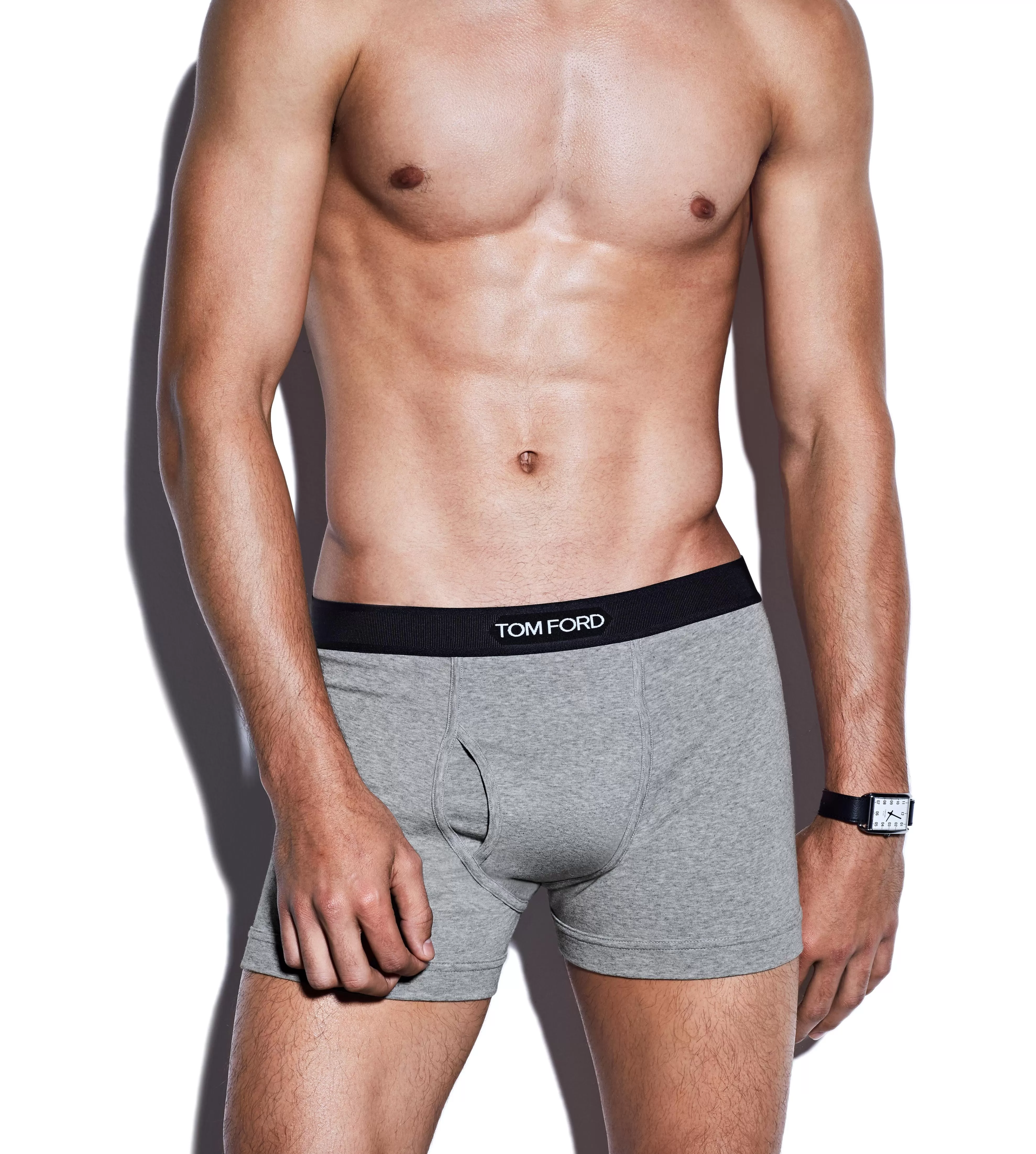 TOM FORD COTTON BOXER BRIEFS GREY^MEN BOXER BRIEFS