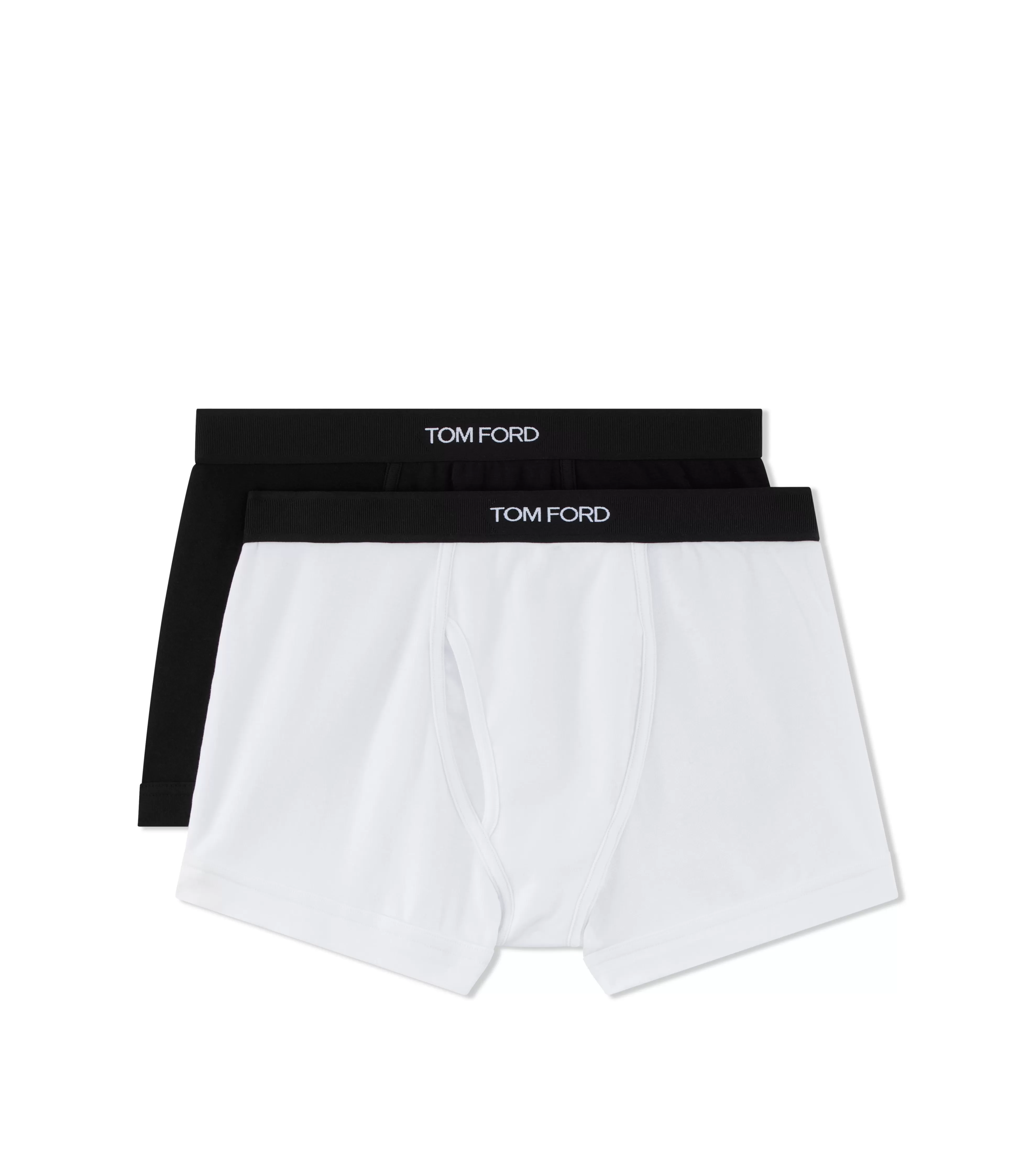 TOM FORD COTTON BOXER BRIEFS TWO PACK WHITE/BLACK^MEN BOXER BRIEFS