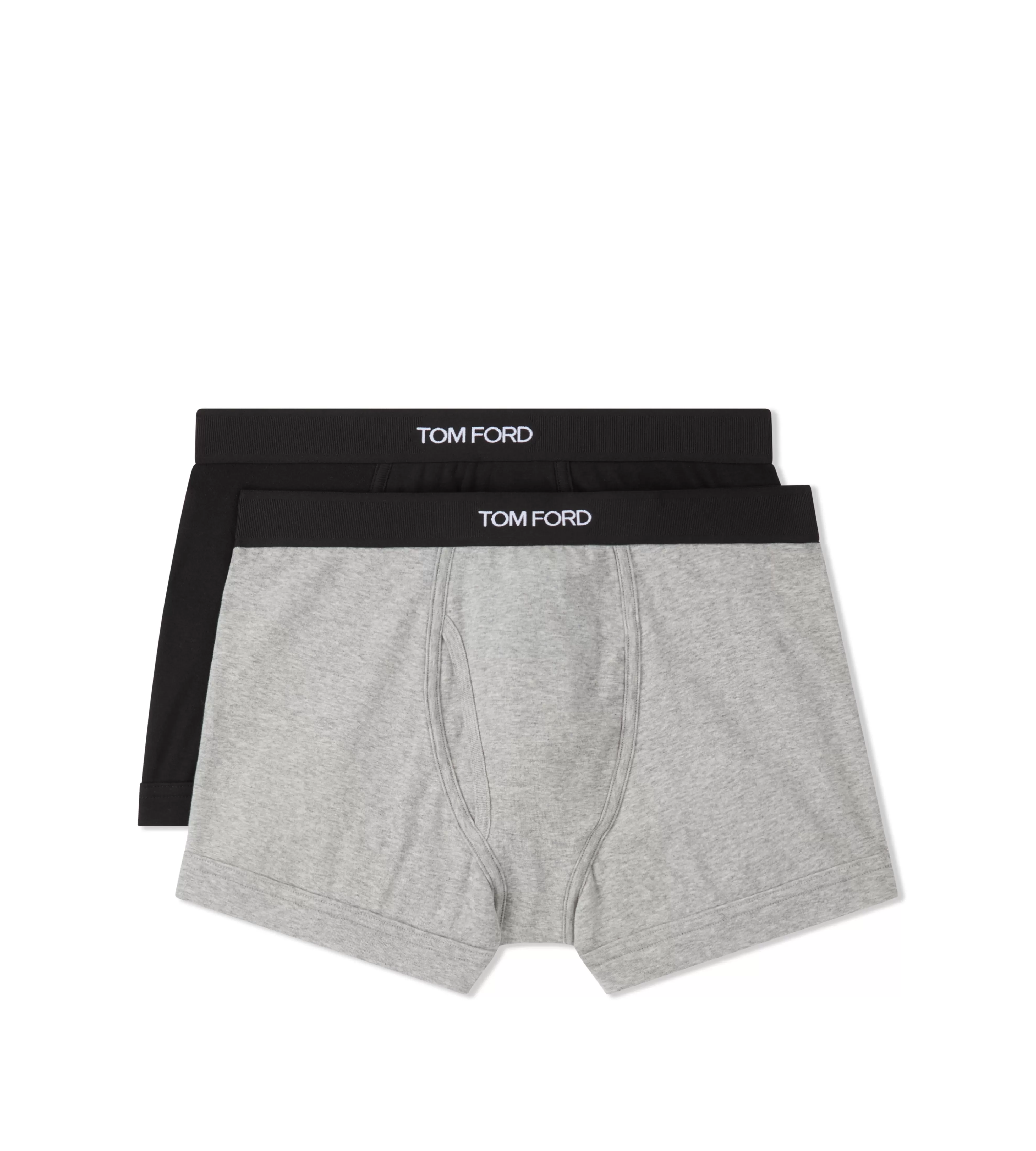 TOM FORD COTTON BOXER BRIEFS TWO PACK BLACK/GREY^MEN BOXER BRIEFS