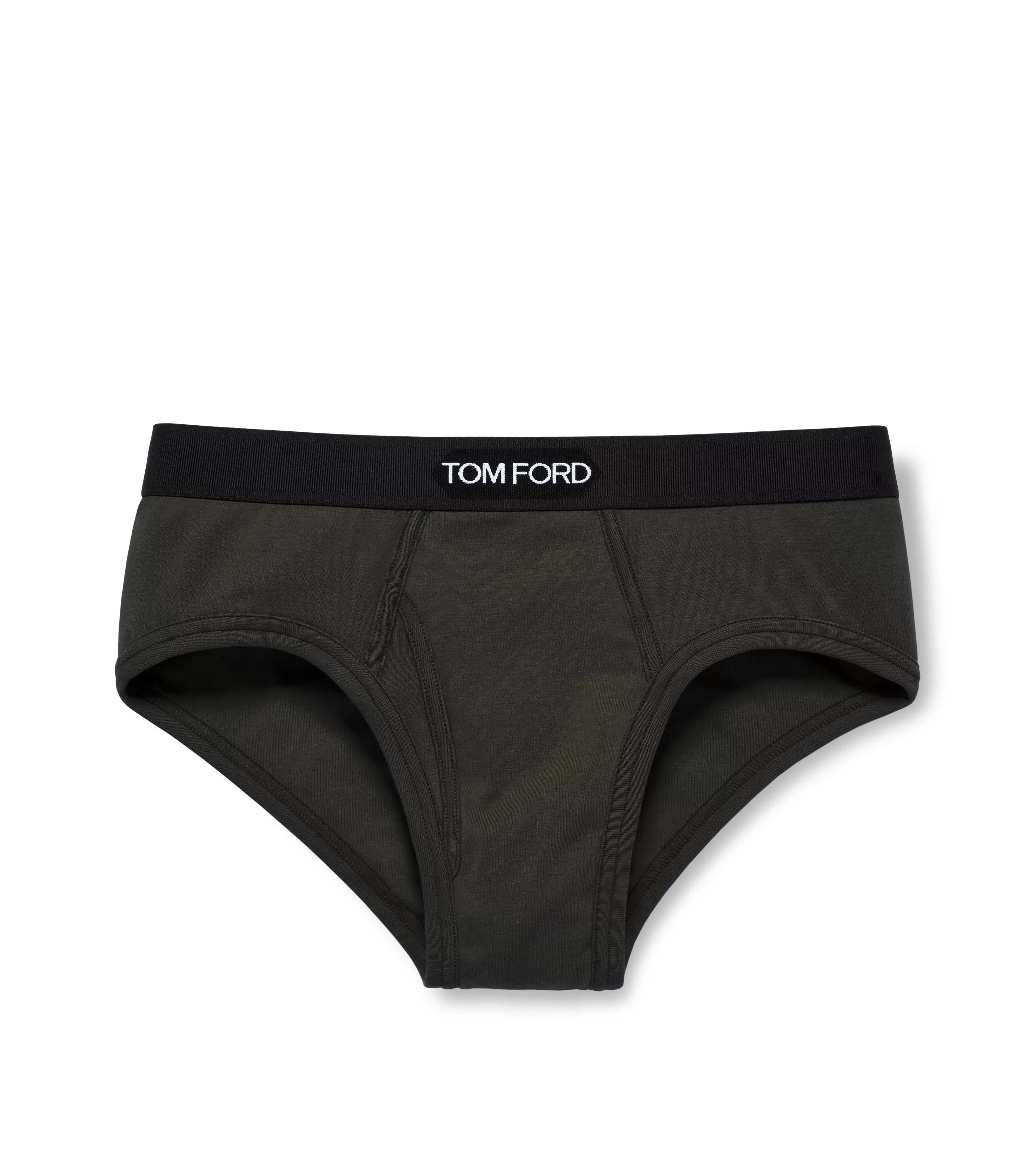 TOM FORD COTTON BRIEFS MILITARY GREEN^MEN BRIEFS