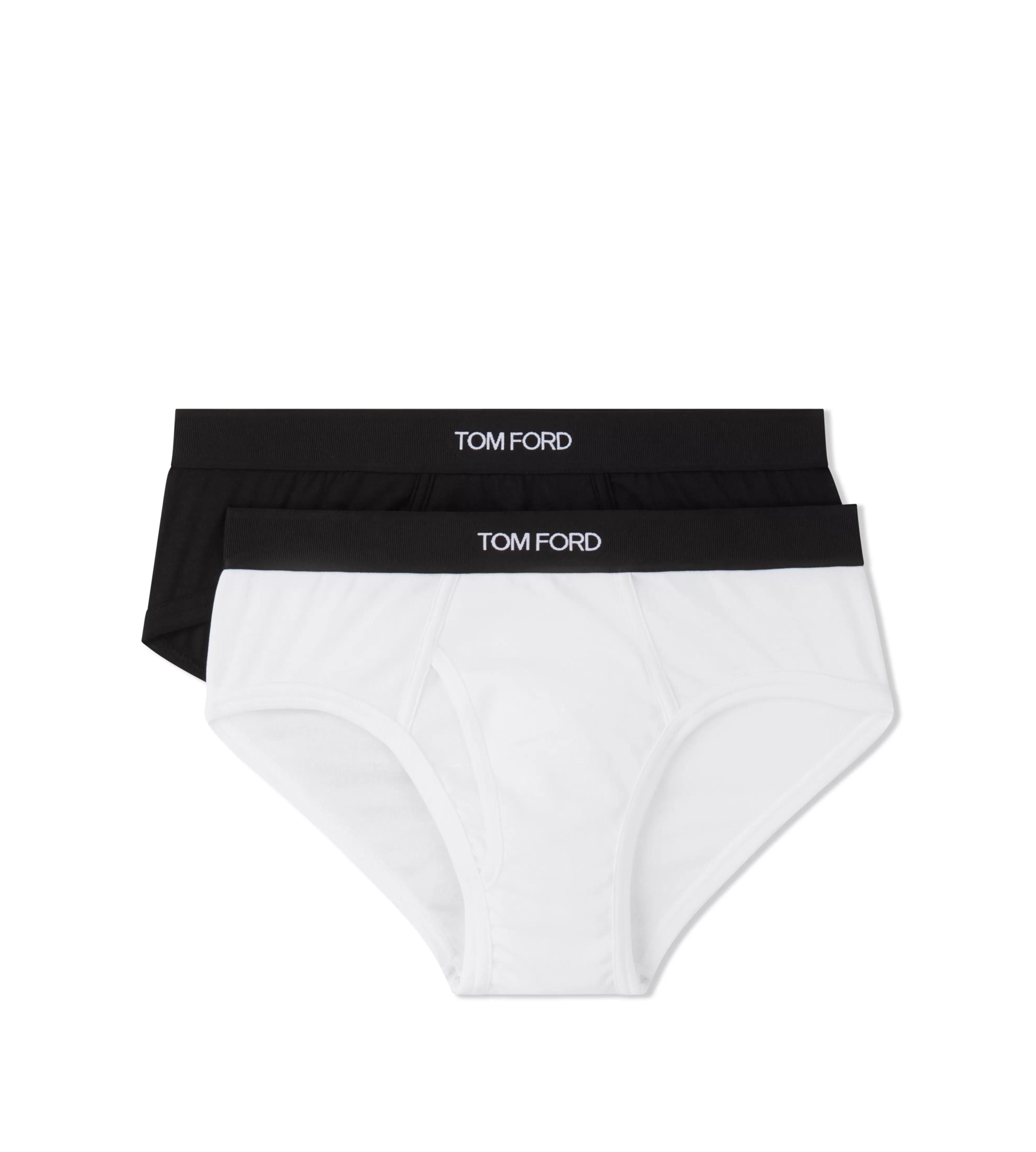 TOM FORD COTTON BRIEFS TWO PACK WHITE/BLACK^MEN BRIEFS