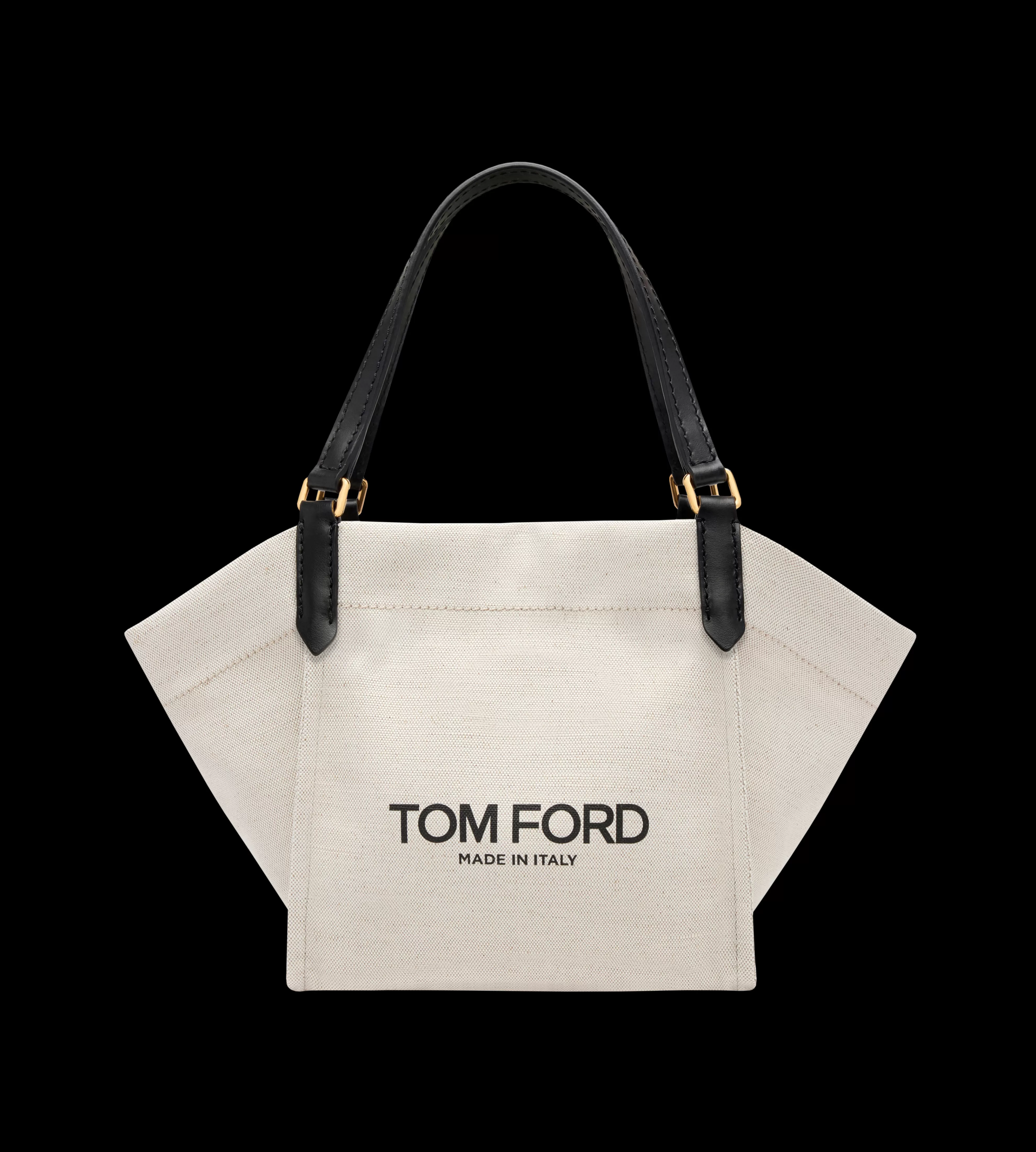 TOM FORD COTTON CANVAS AND SMOOTH LEATHER AMALFI MEDIUM TOTE ROPE BLACK^WOMEN | WOMEN | WOMEN | WOMEN Totes | Shoulder Bags | JETSETTER EDIT | SPRING 24