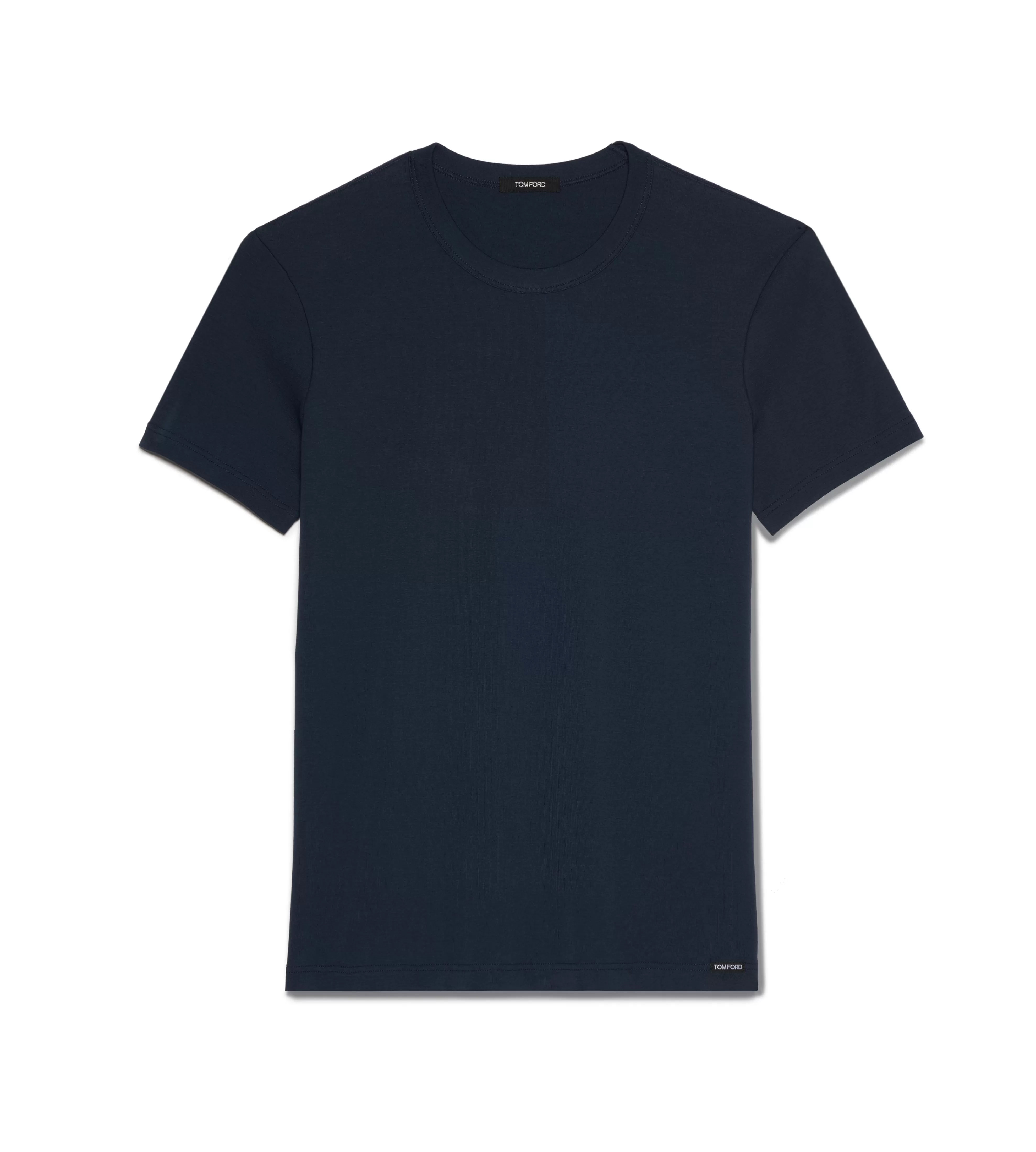 TOM FORD COTTON CREWNECK T-SHIRT NAVY^MEN T-SHIRTS