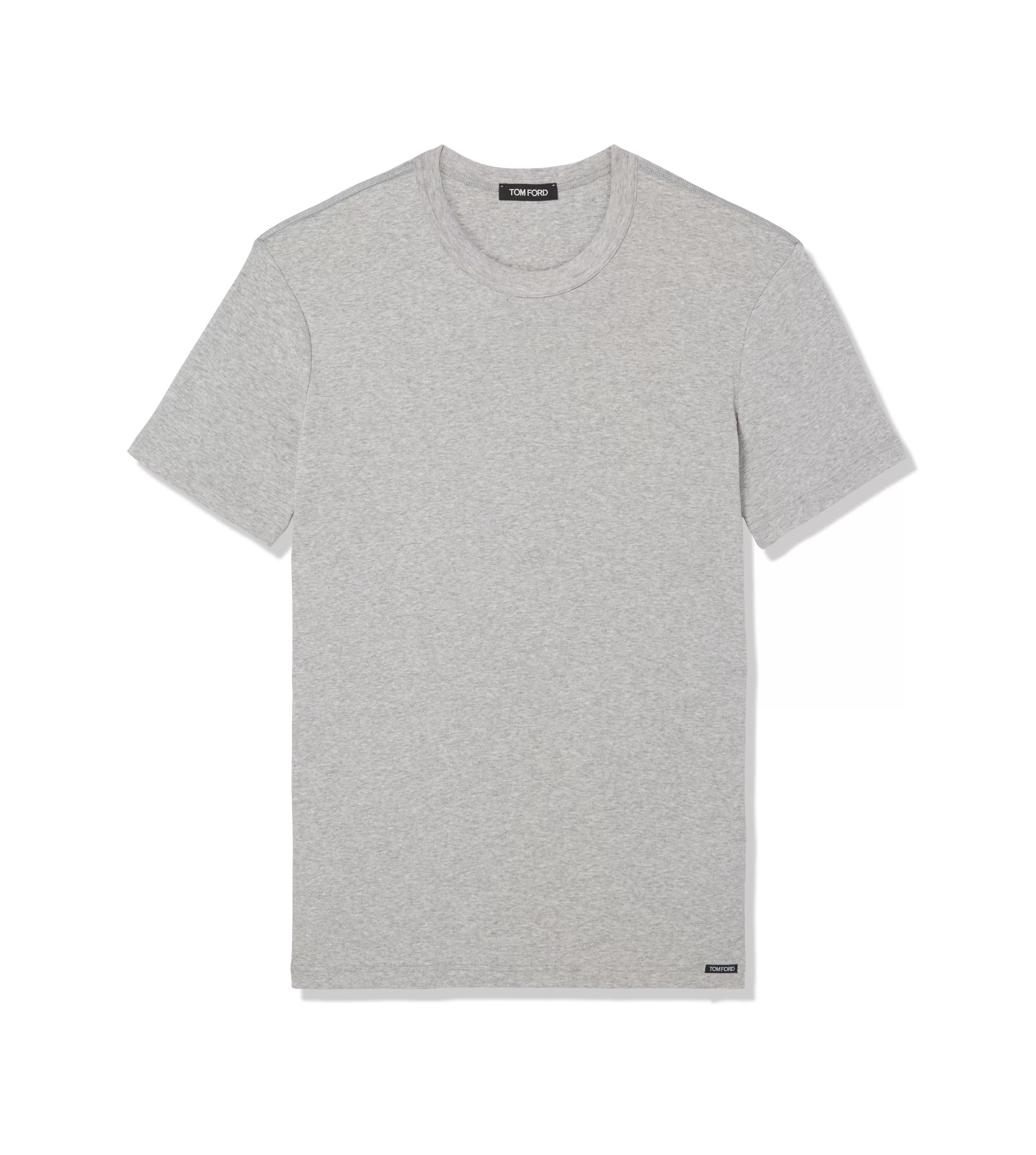 TOM FORD COTTON CREWNECK T-SHIRT GREY^MEN T-SHIRTS