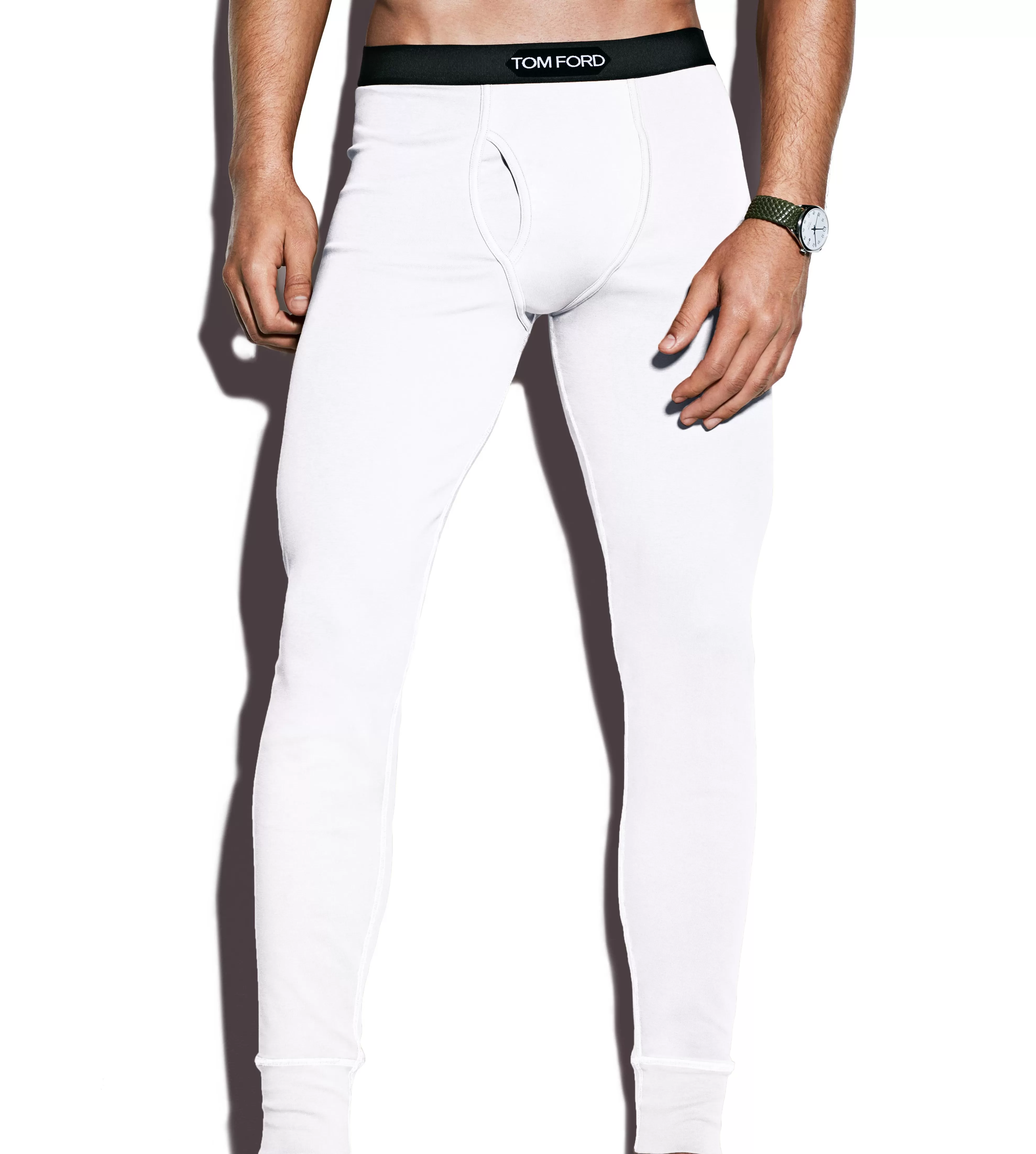 TOM FORD COTTON LONG JOHNS WHITE^MEN PAJAMA PANTS & LONG JOHNS