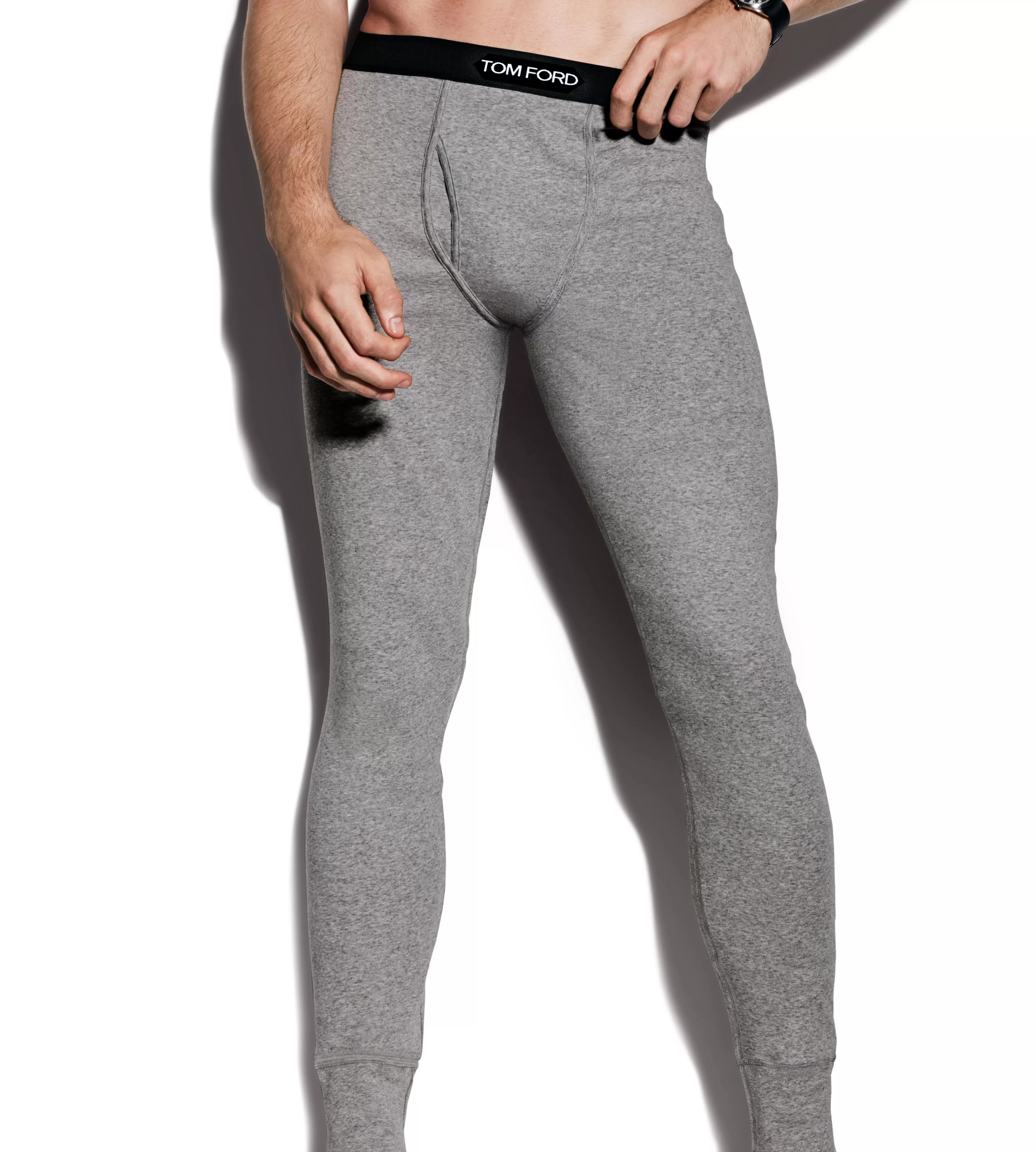 TOM FORD COTTON LONG JOHNS GREY^MEN PAJAMA PANTS & LONG JOHNS