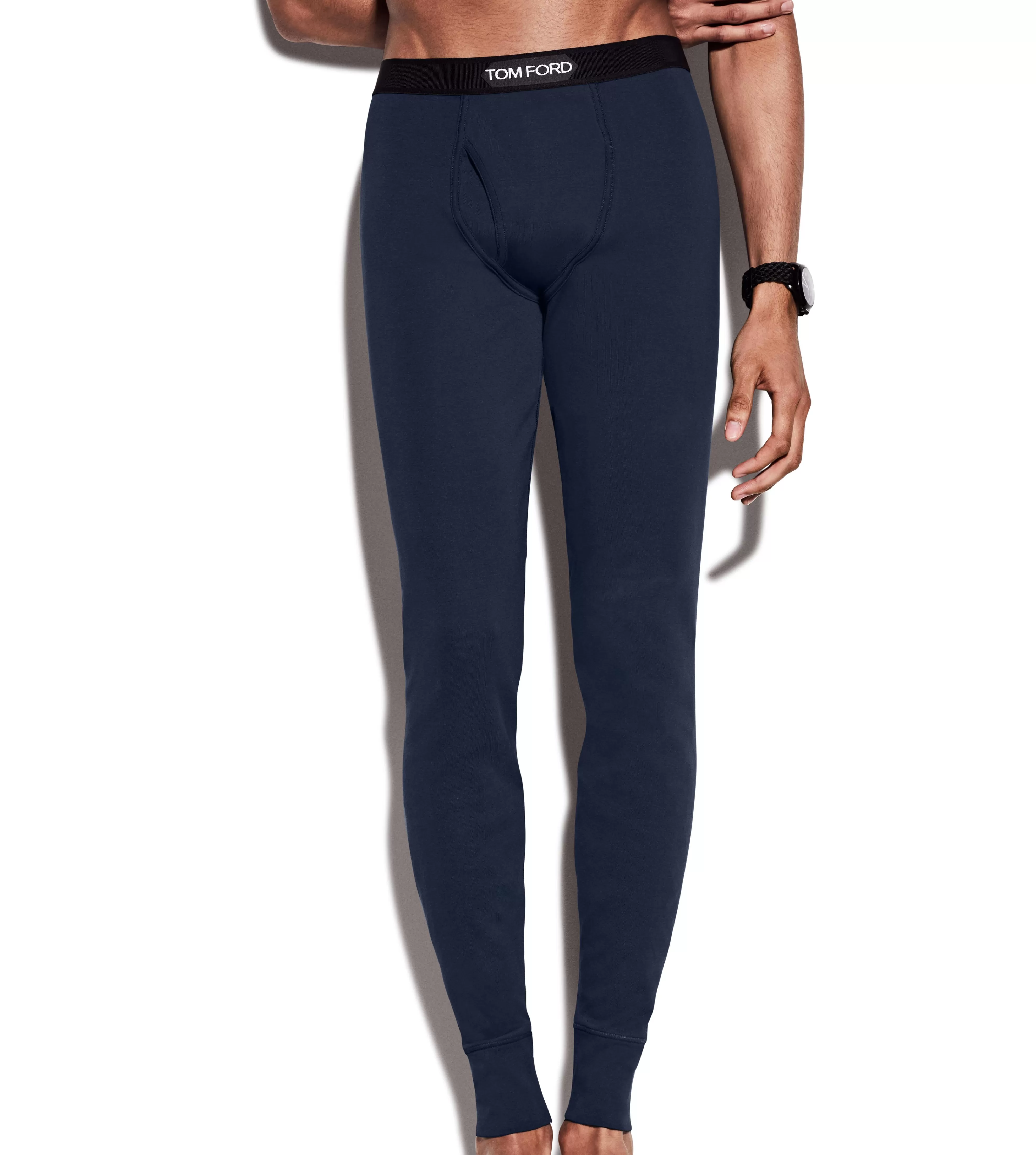 TOM FORD COTTON LONG JOHNS NAVY^MEN PAJAMA PANTS & LONG JOHNS