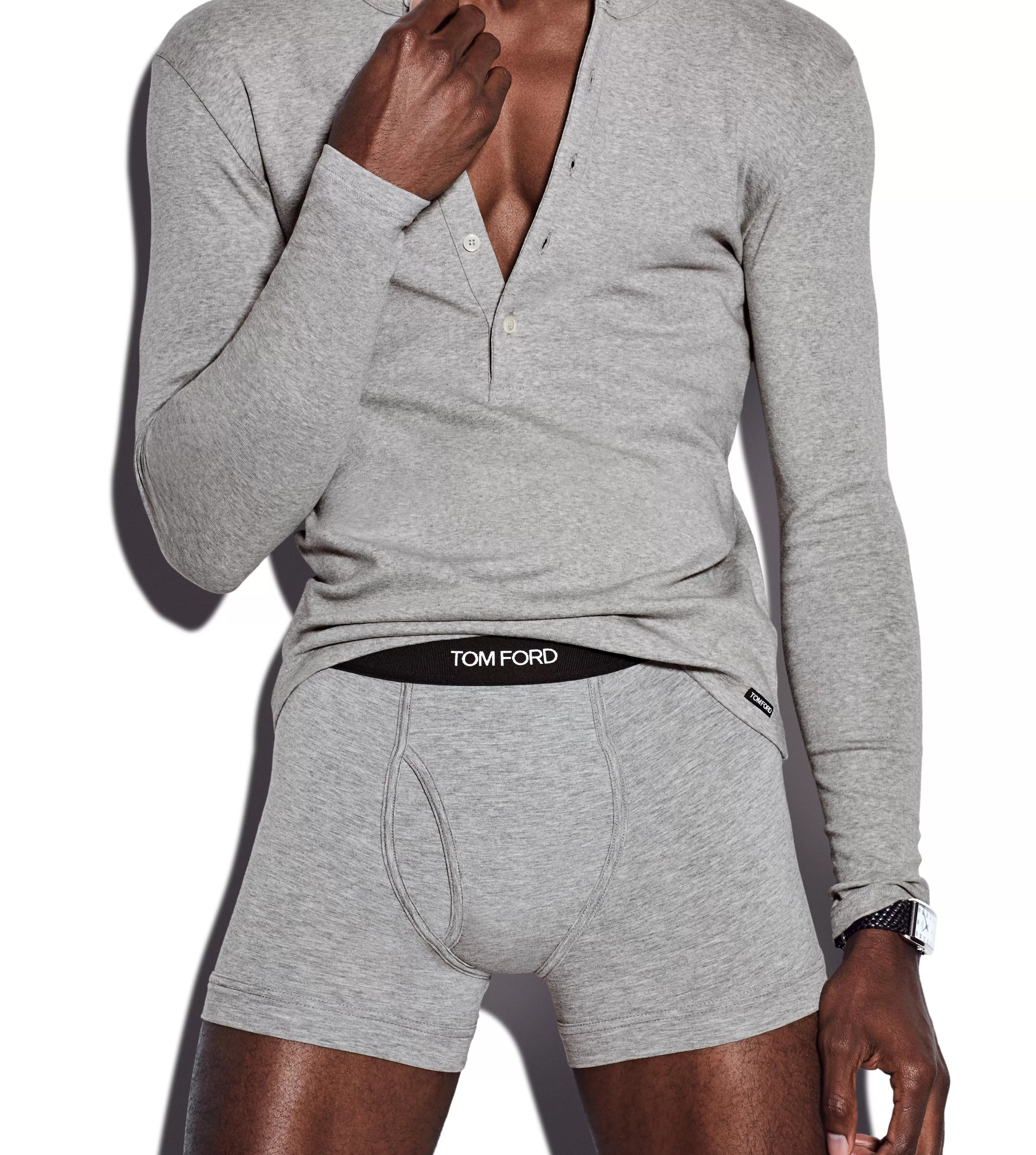 TOM FORD COTTON MODAL BOXER BRIEFS GREY^MEN BOXER BRIEFS