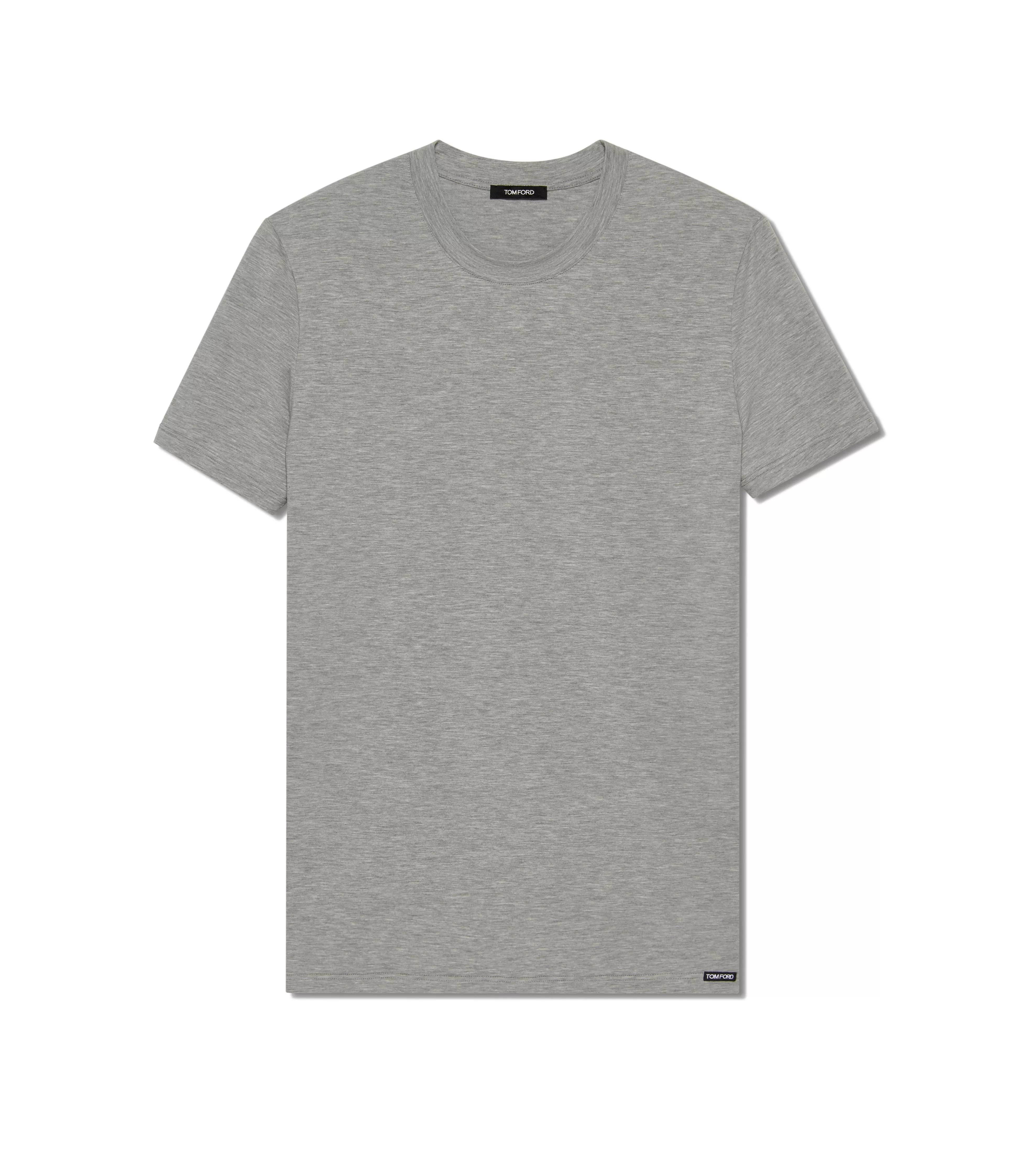 TOM FORD COTTON MODAL CREWNECK T-SHIRT GREY^MEN T-SHIRTS