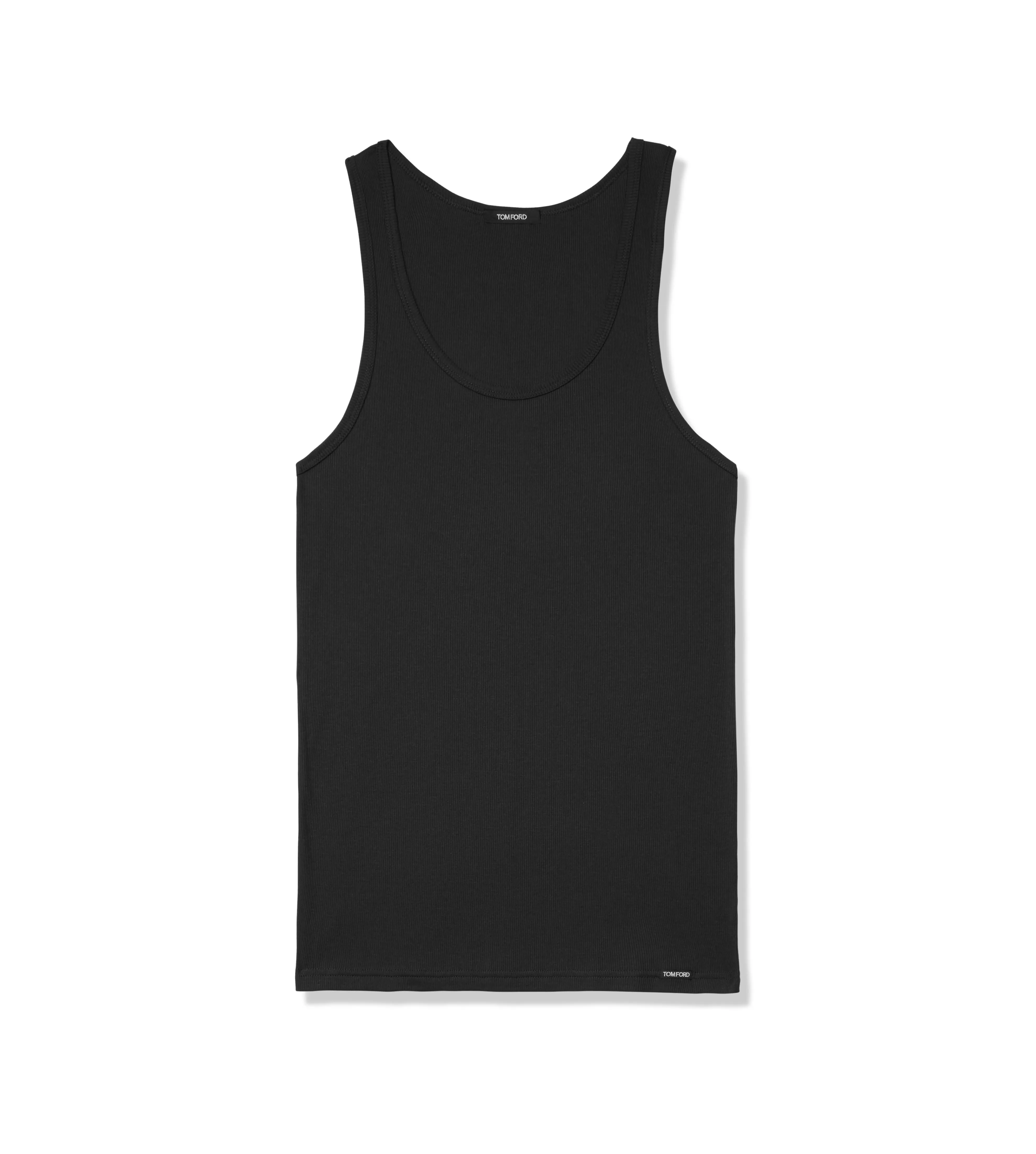 TOM FORD COTTON MODAL RIB TANK BLACK^MEN T-SHIRTS