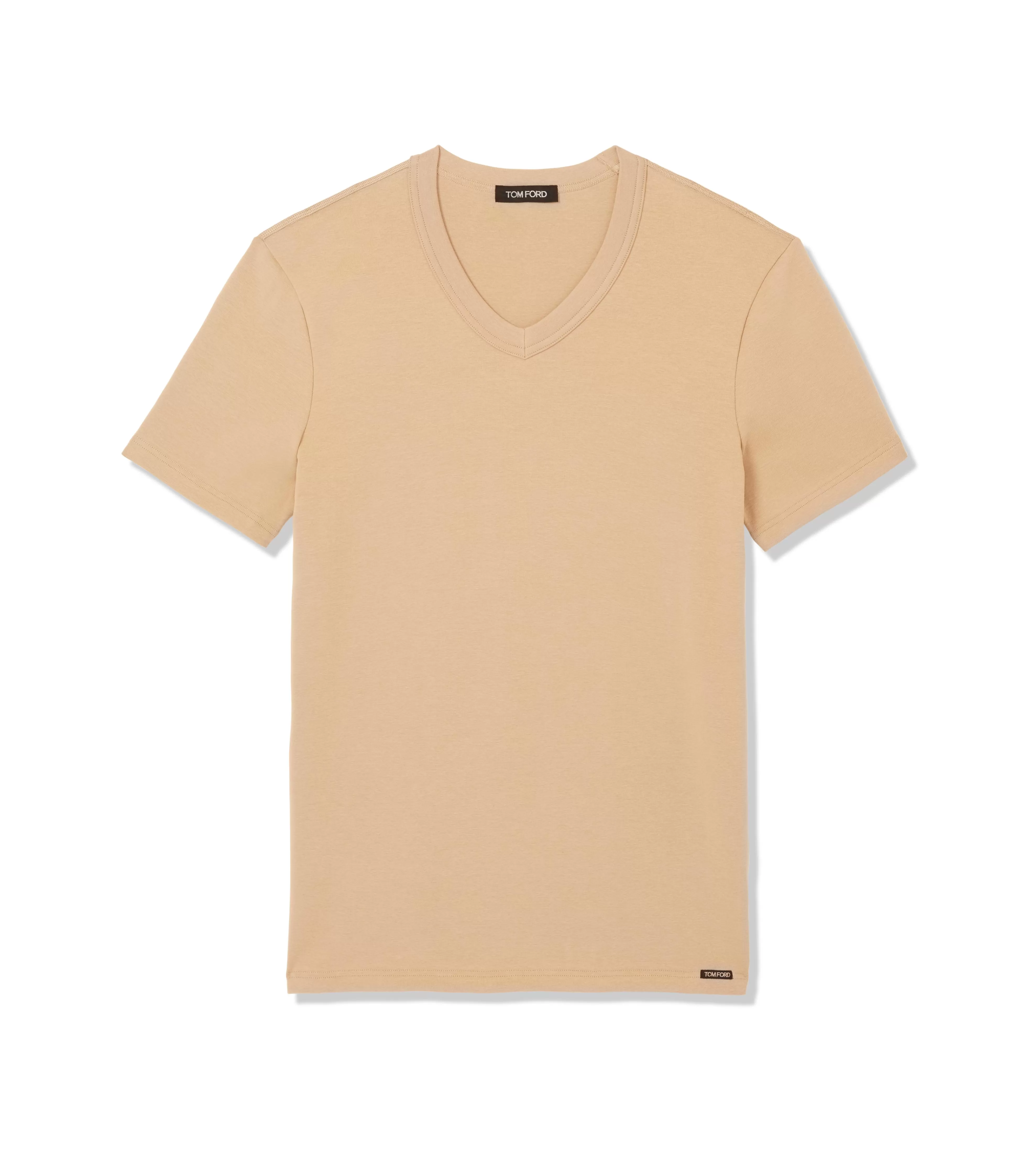 TOM FORD COTTON V-NECK T-SHIRT NUDE 1^MEN T-SHIRTS