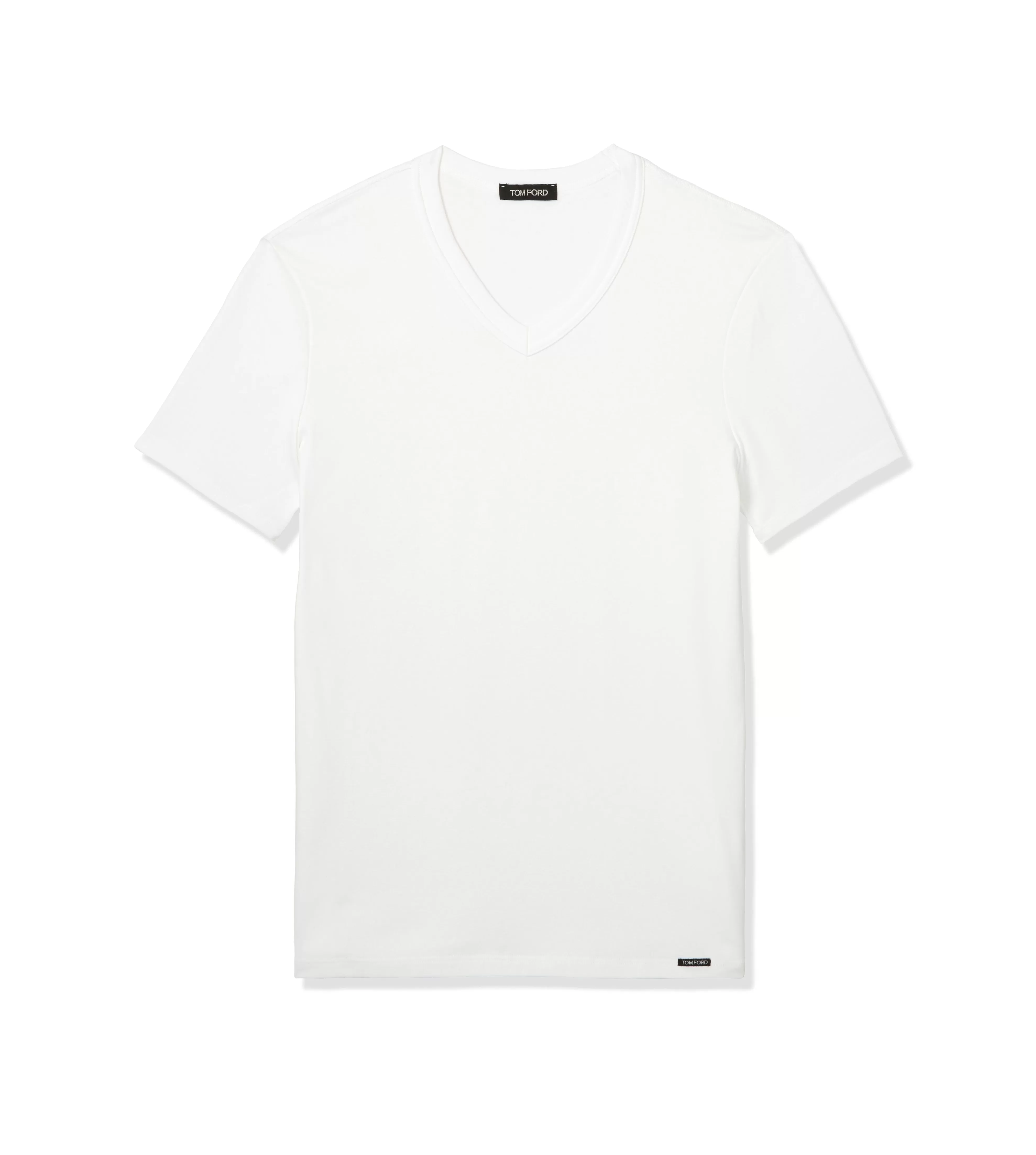 TOM FORD COTTON V-NECK T-SHIRT WHITE^MEN T-SHIRTS