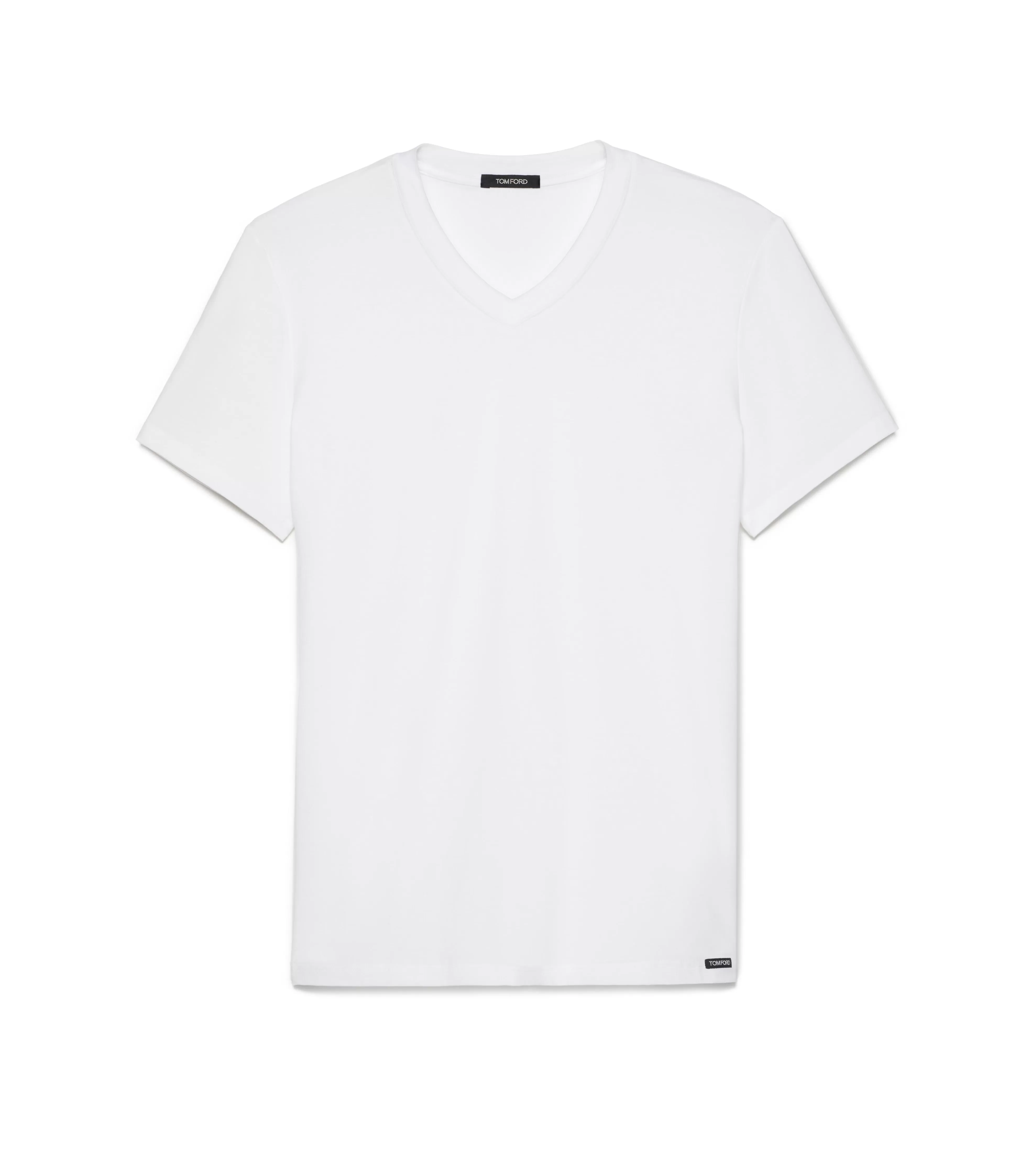 TOM FORD COTTON V-NECK T-SHIRT WHITE^MEN T-SHIRTS