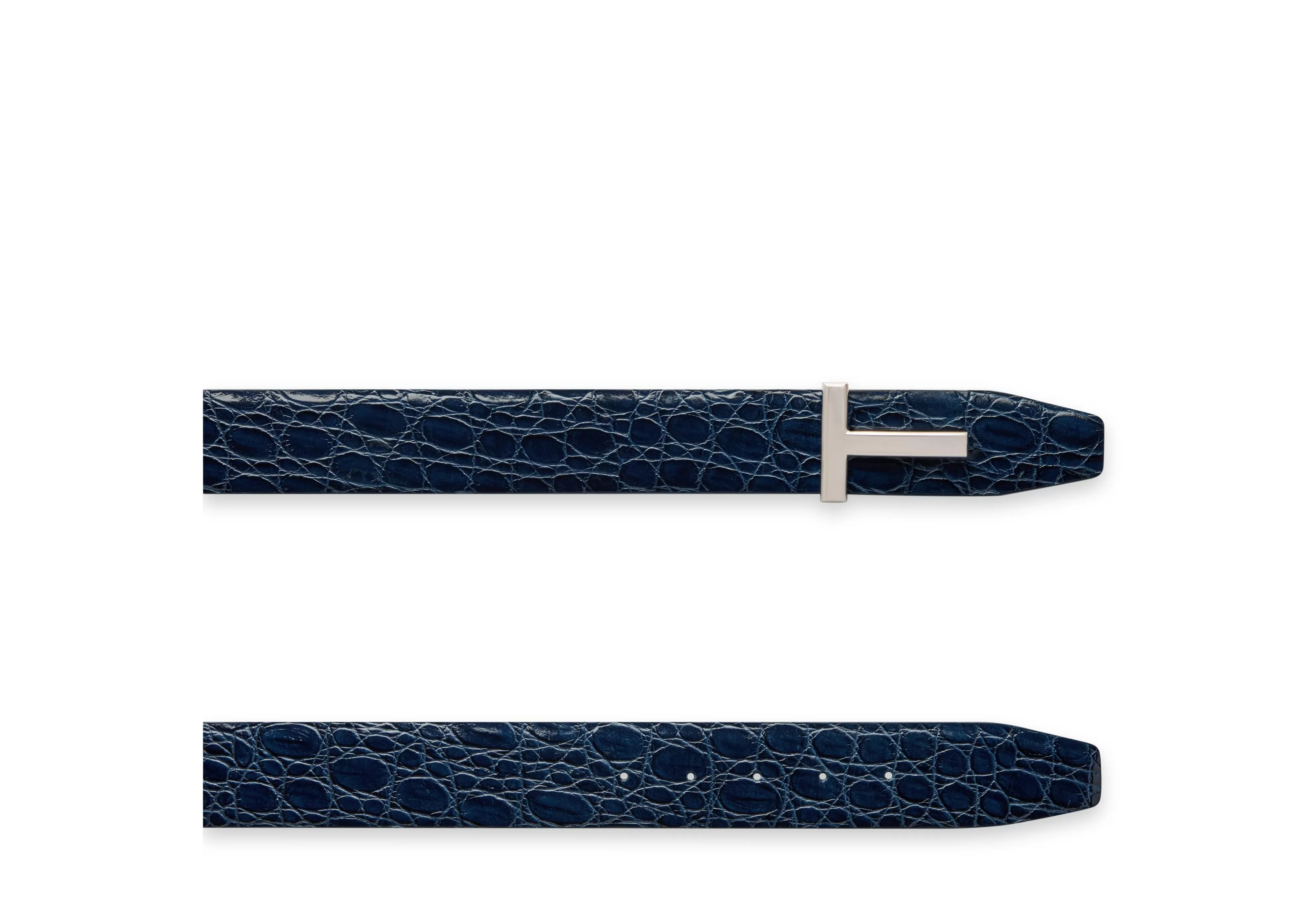 TOM FORD CROCODILE T ICON BELT DARK NAVY^MEN Belts