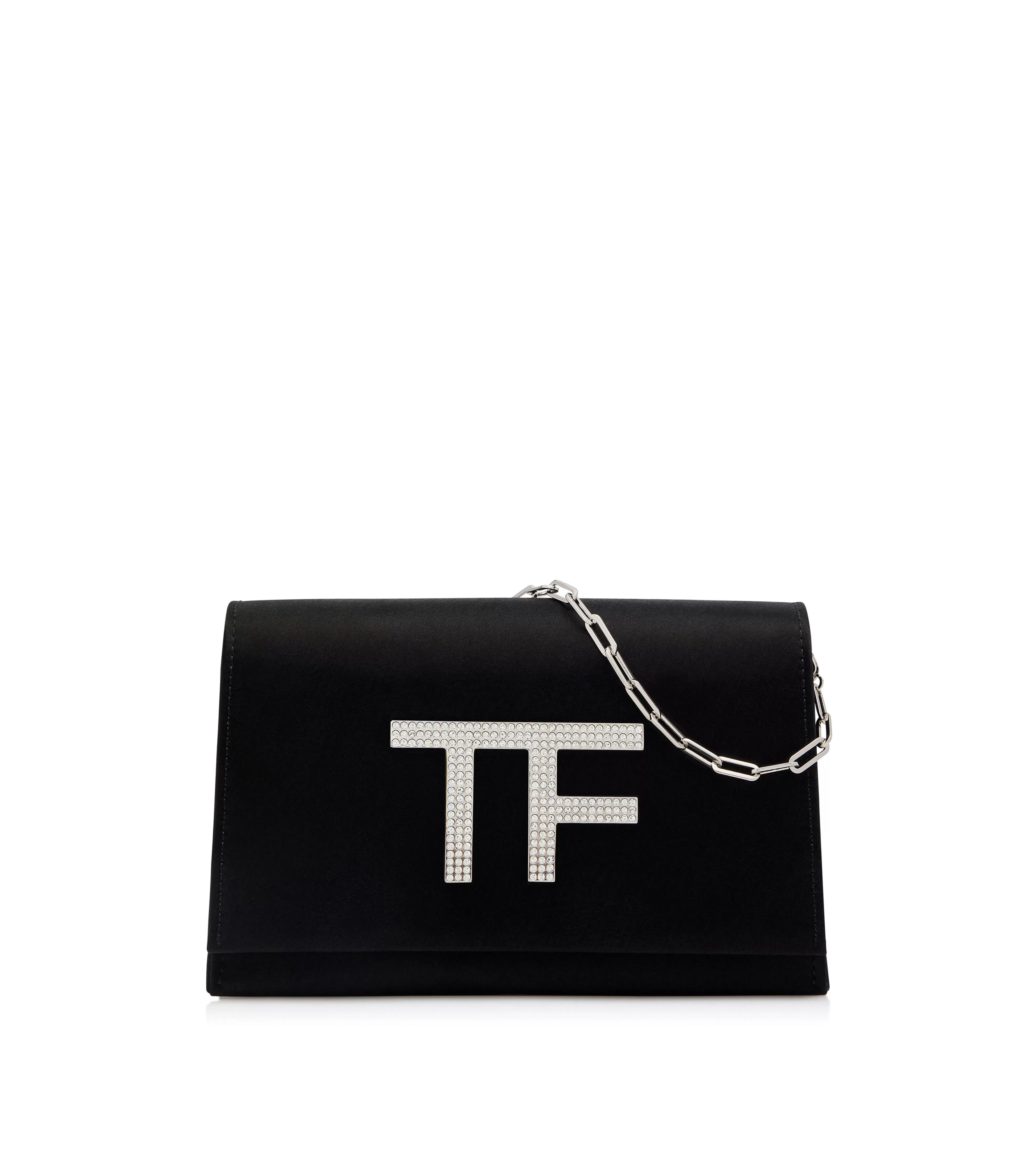 TOM FORD CRYSTAL EMBELLISHED SATIN TF DISCO BAG BLACK^WOMEN | WOMEN Shoulder Bags | Clutches