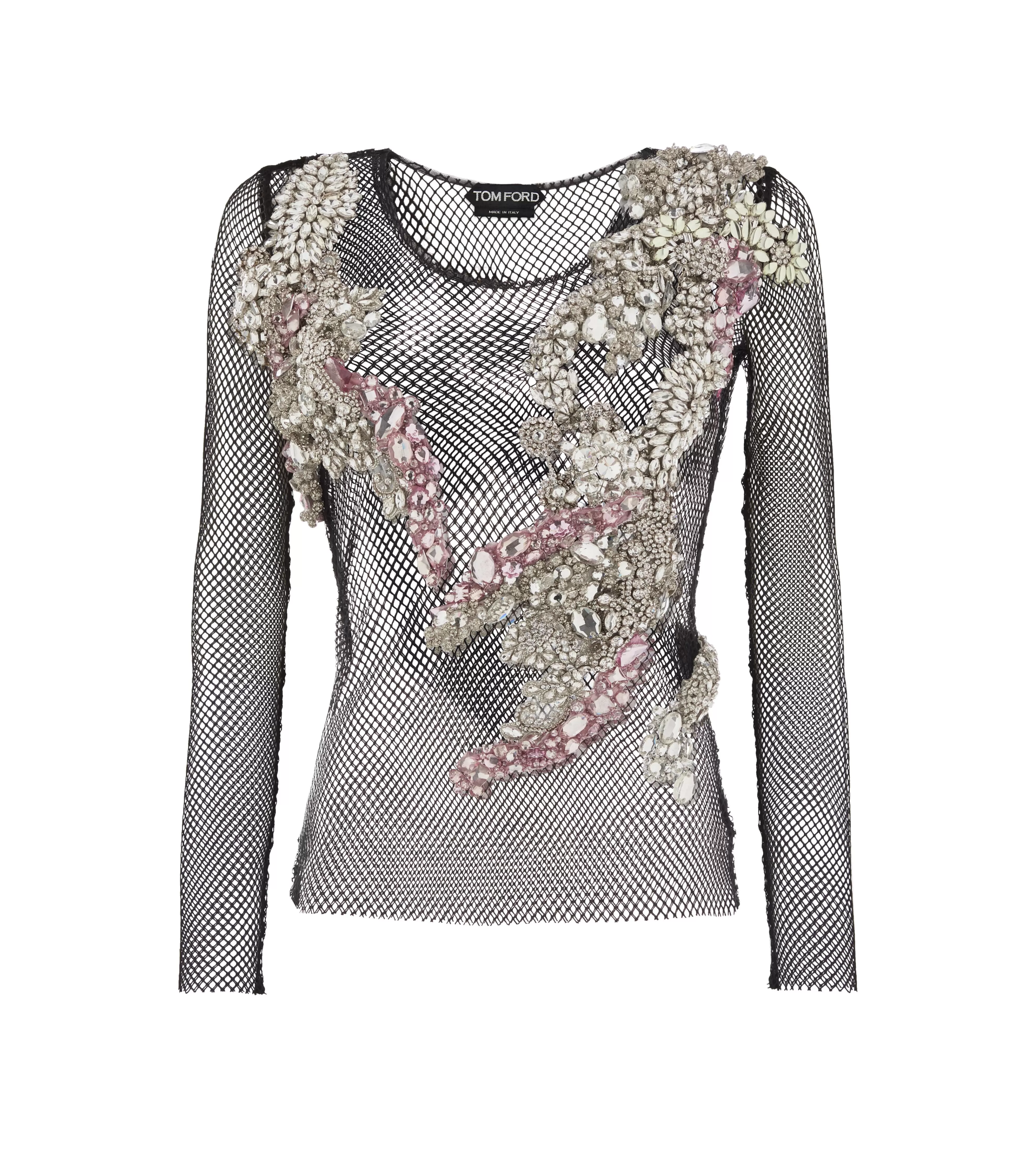 TOM FORD CRYSTAL EMBROIDERED TOP BLACK^WOMEN Tops