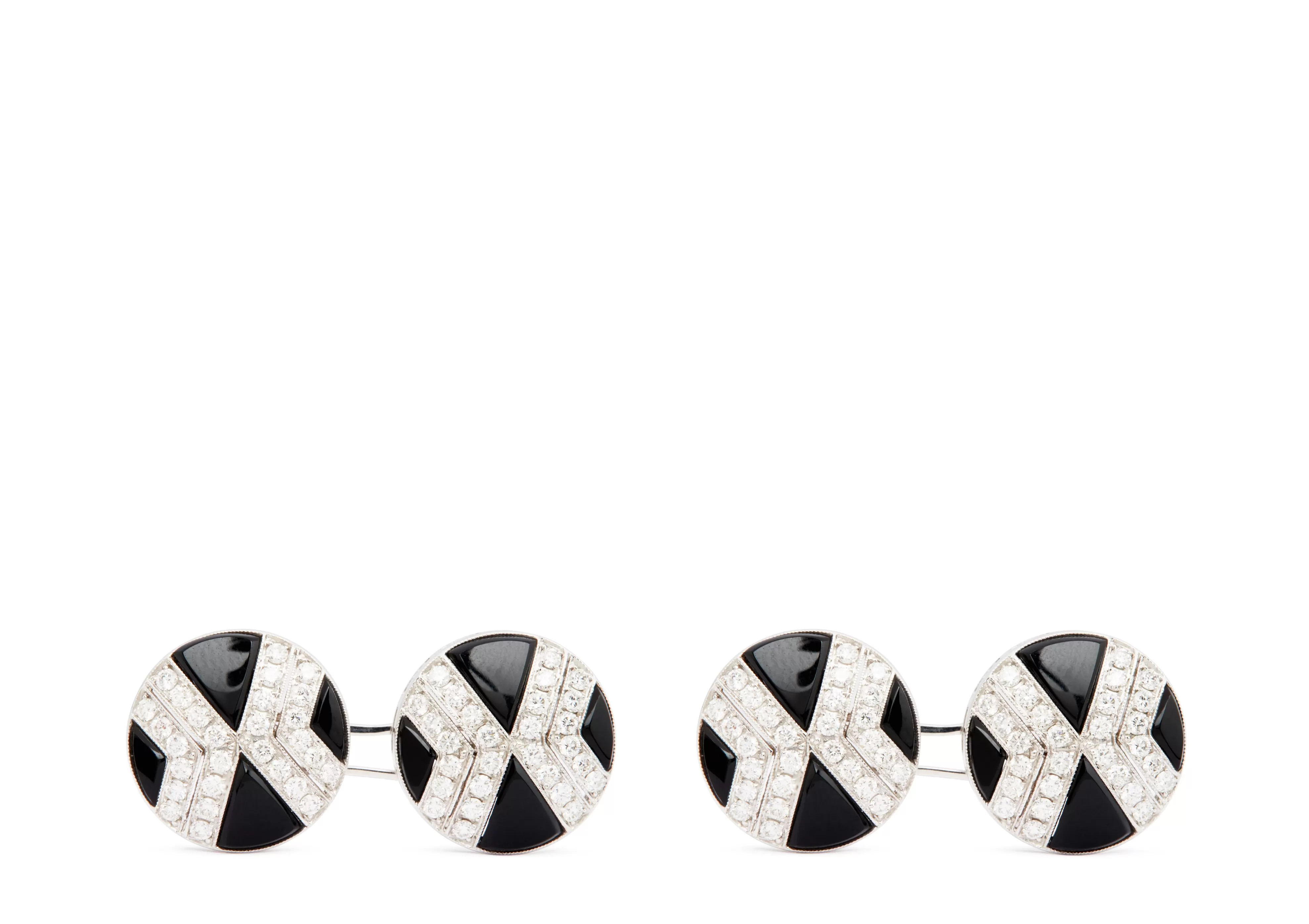 TOM FORD DIAMOND ROUND CUFFLINKS WHITE GOLD^MEN Jewelry