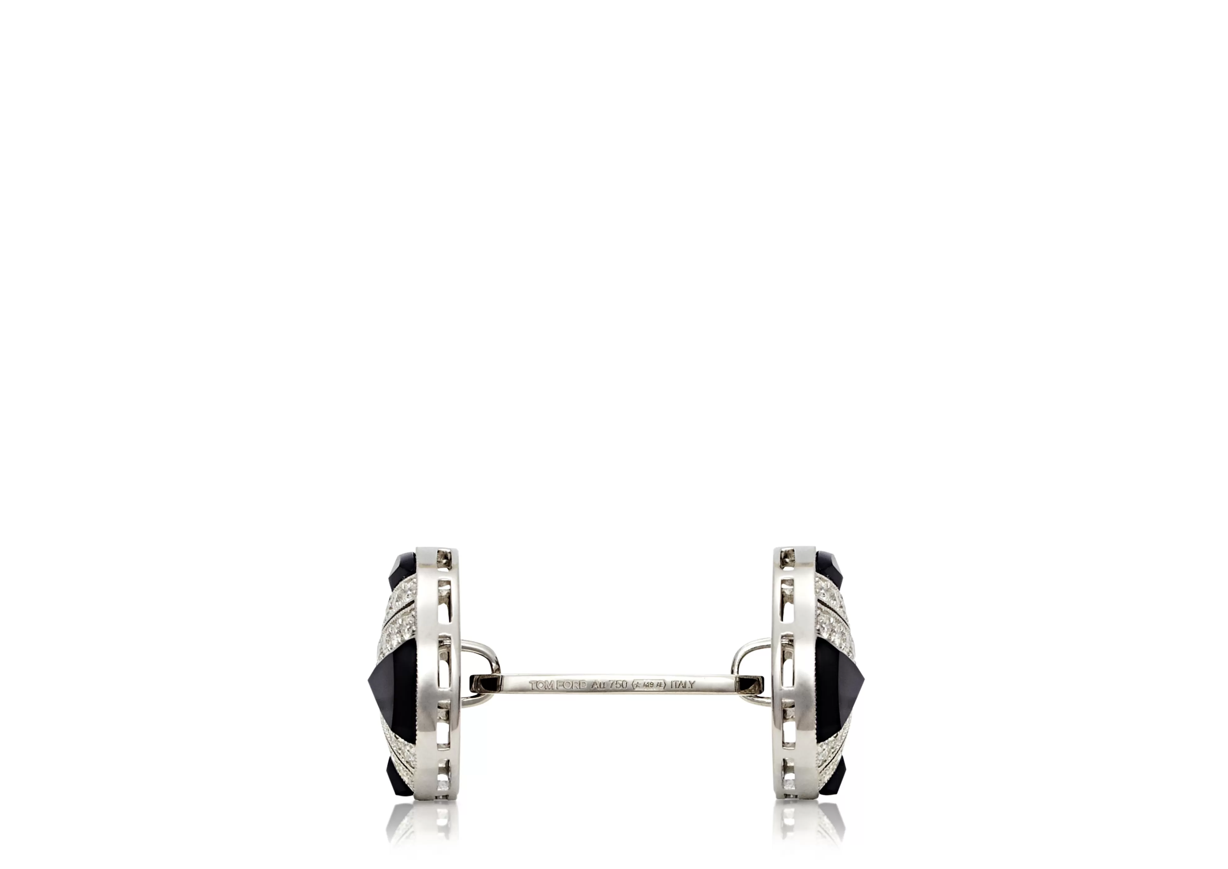 TOM FORD DIAMOND ROUND CUFFLINKS WHITE GOLD^MEN Jewelry