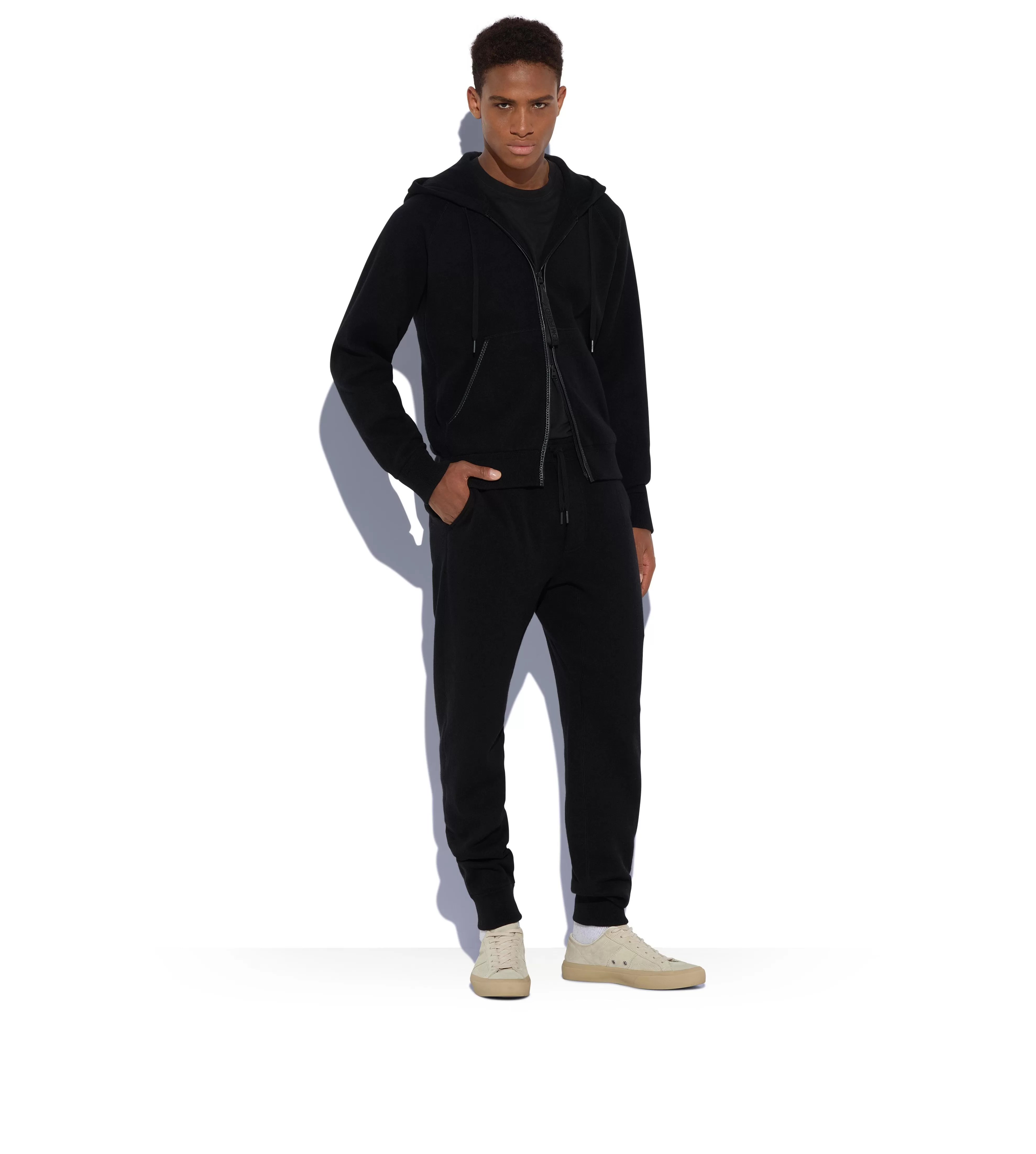 TOM FORD DOUBLE FACE CASHMERE HOODIE BLACK^MEN Knitwear